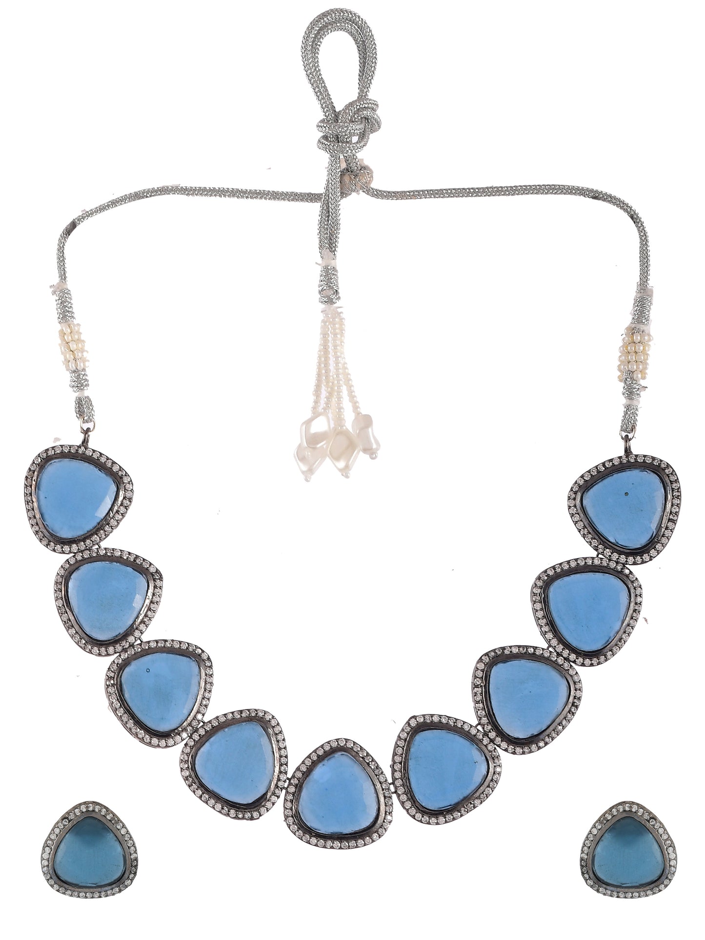 Blue AD Jewellery Set