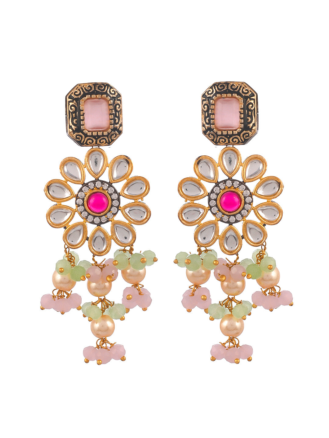 Buy online Pink Metal Earring from fashion jewellery for Women by Karatcart  for ₹579 at 70% off | 2024 Limeroad.com