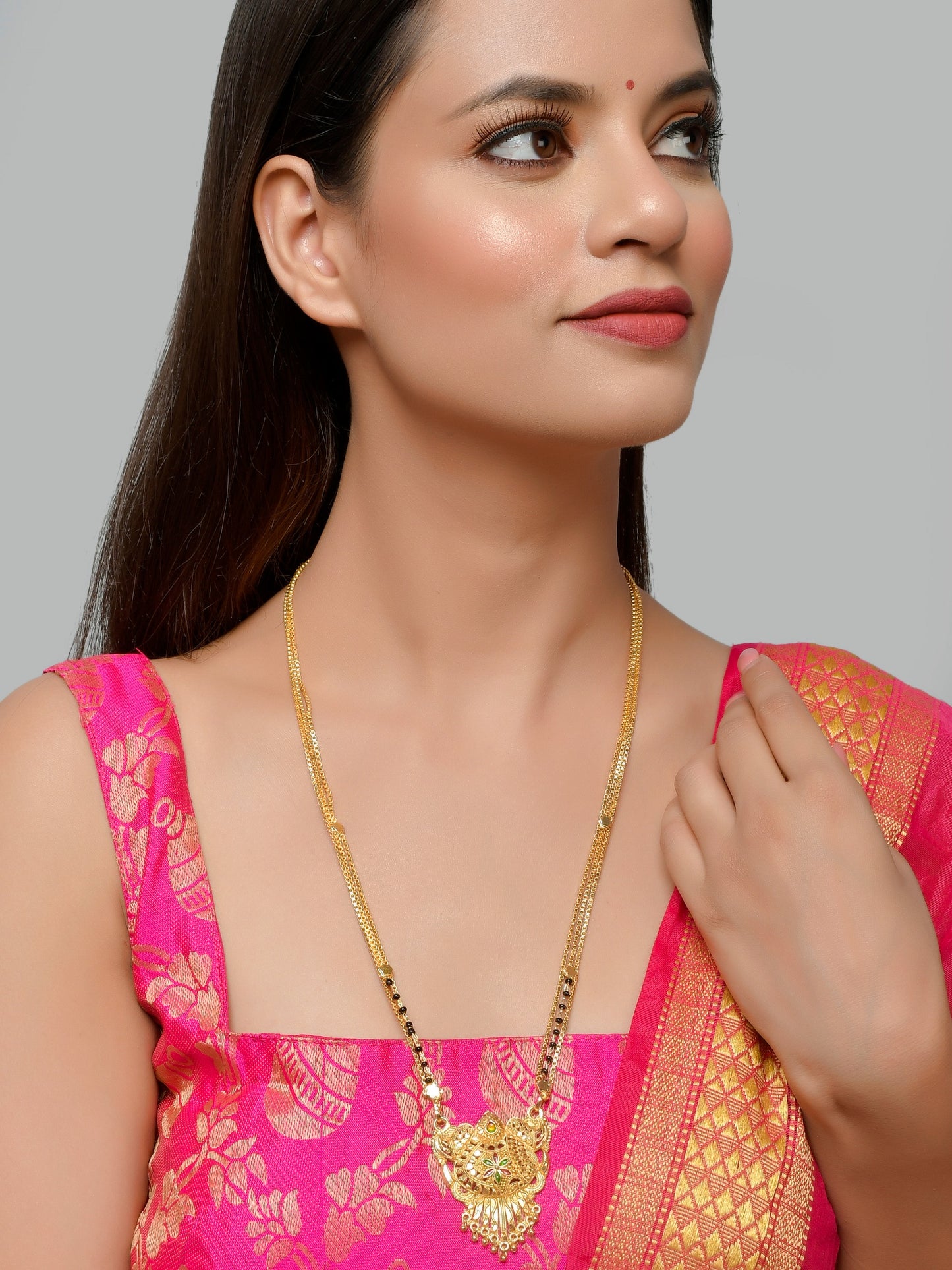 Long Golden Mangalsutra With Pendant