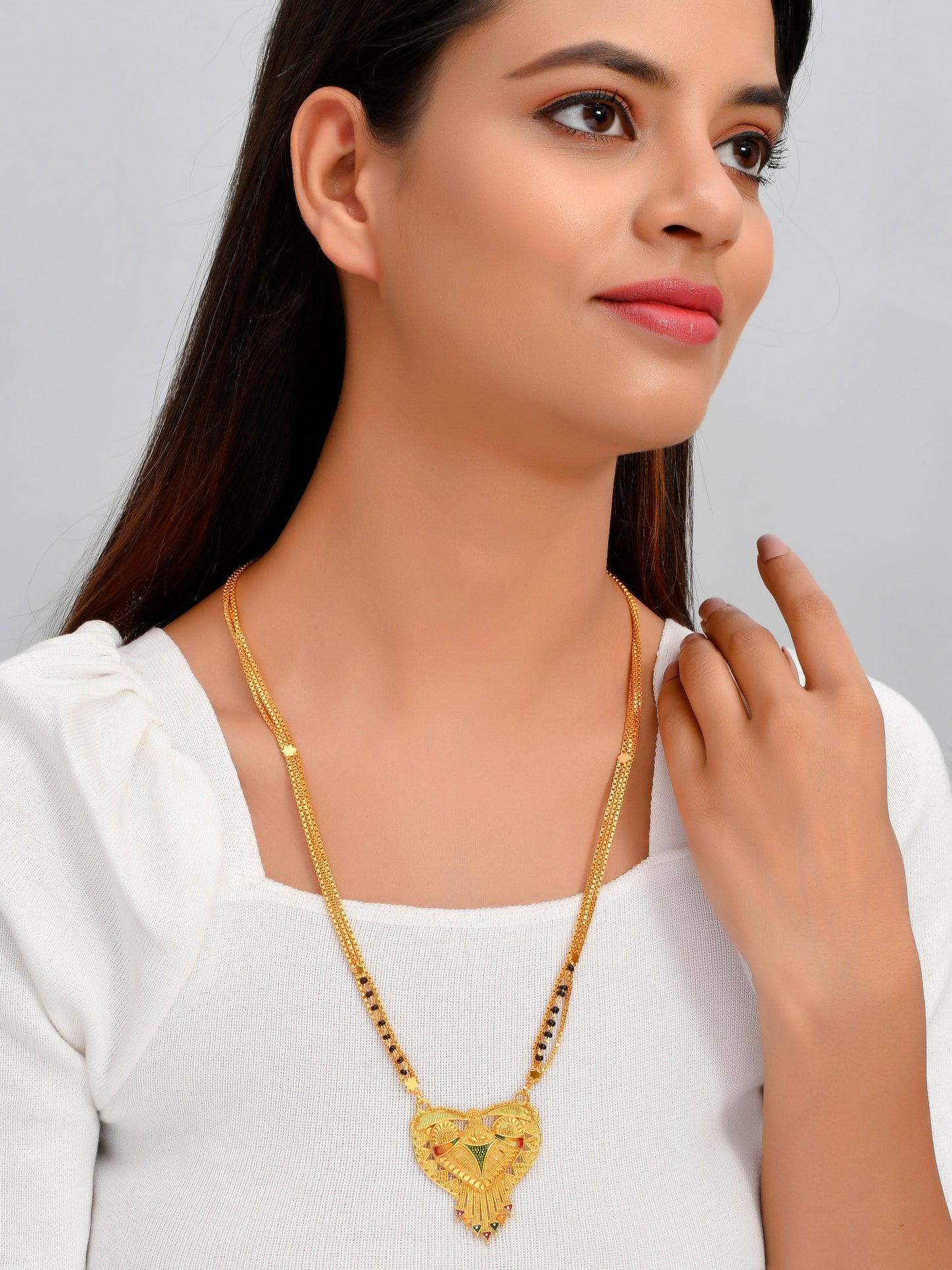 Ramsita Mongalsutra Black Beads Gold Plated Mangalsutra