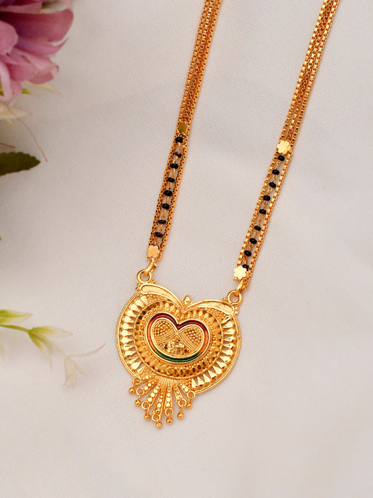 Ahana Black Beads Gold Plated Mangalsutra for Women Online