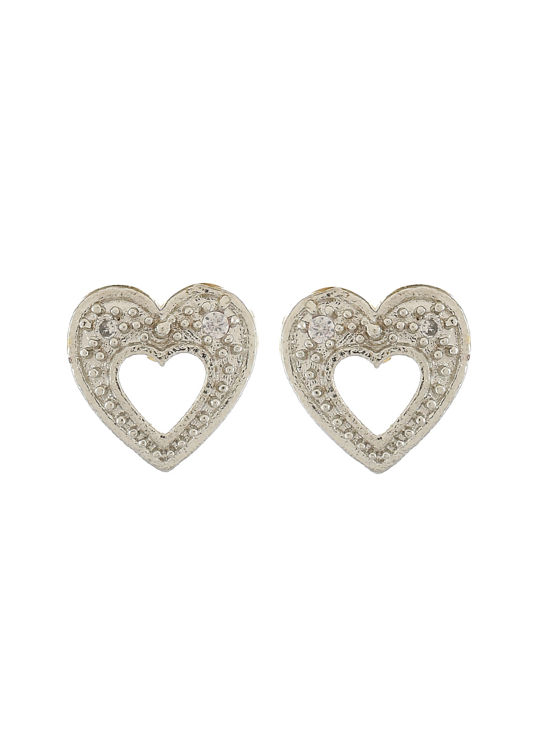 Auth Tiffany & Co. 18K White Gold Diamonds Heart Stud Earrings »U59 | eBay