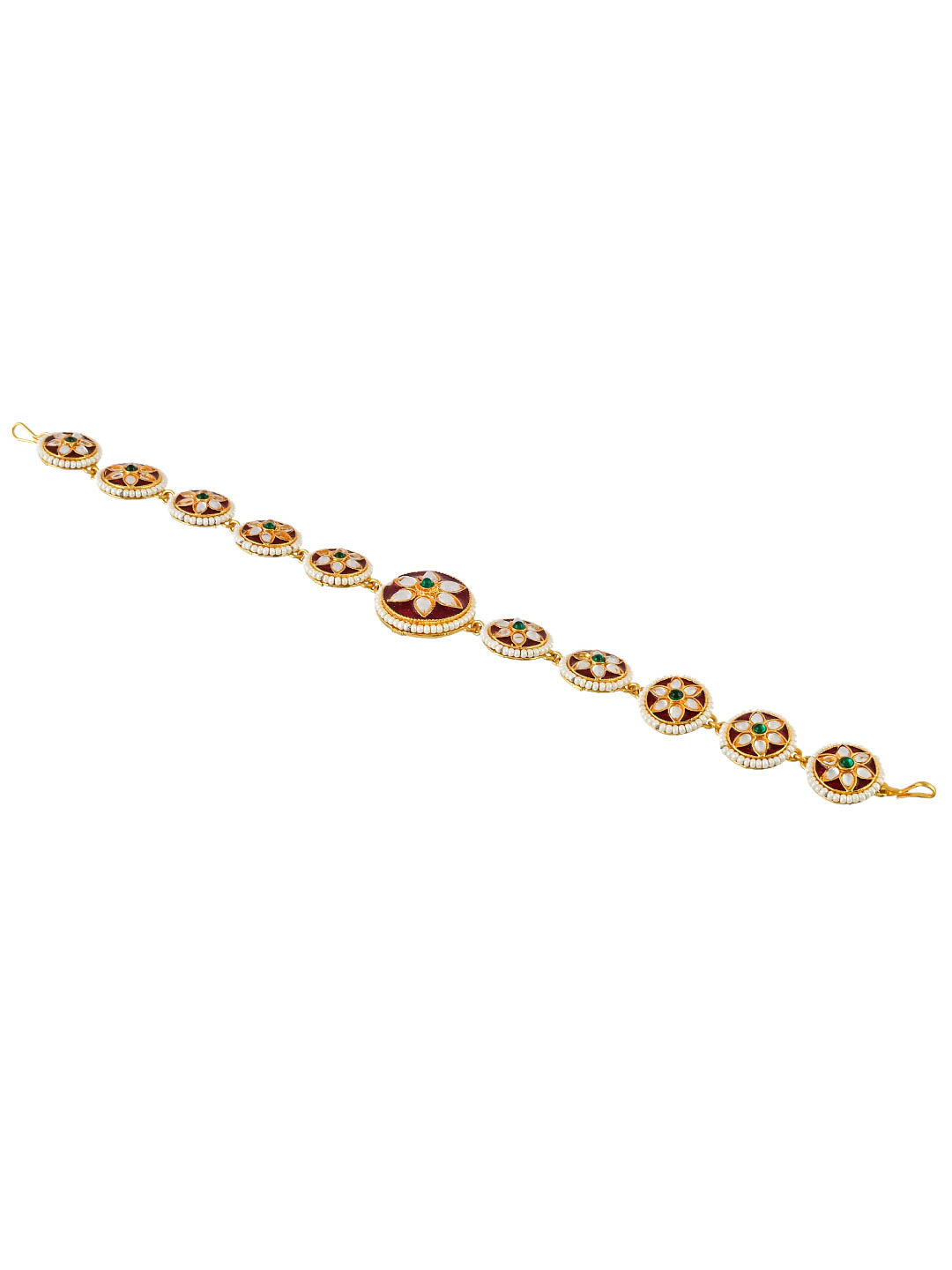 Gold Plated Traditional Kundan Meenakari Matha Patti