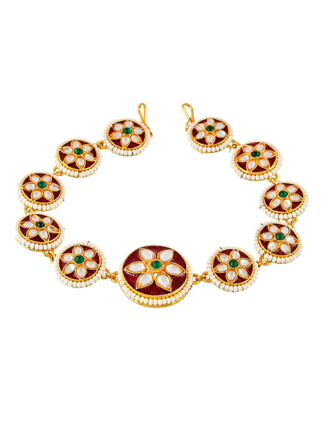 Gold Plated Traditional Kundan Meenakari Matha Patti