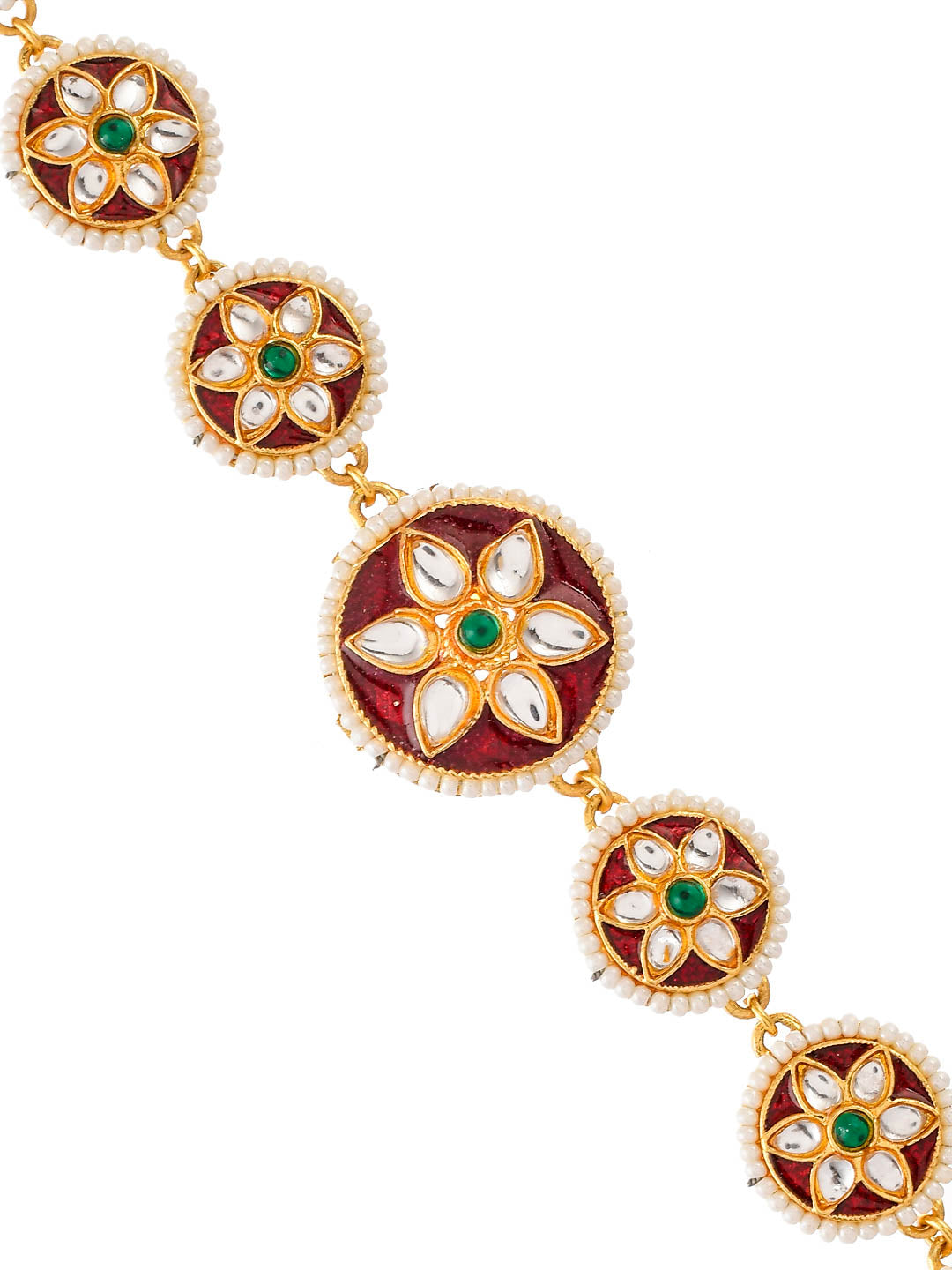 Gold Plated Traditional Kundan Meenakari Matha Patti