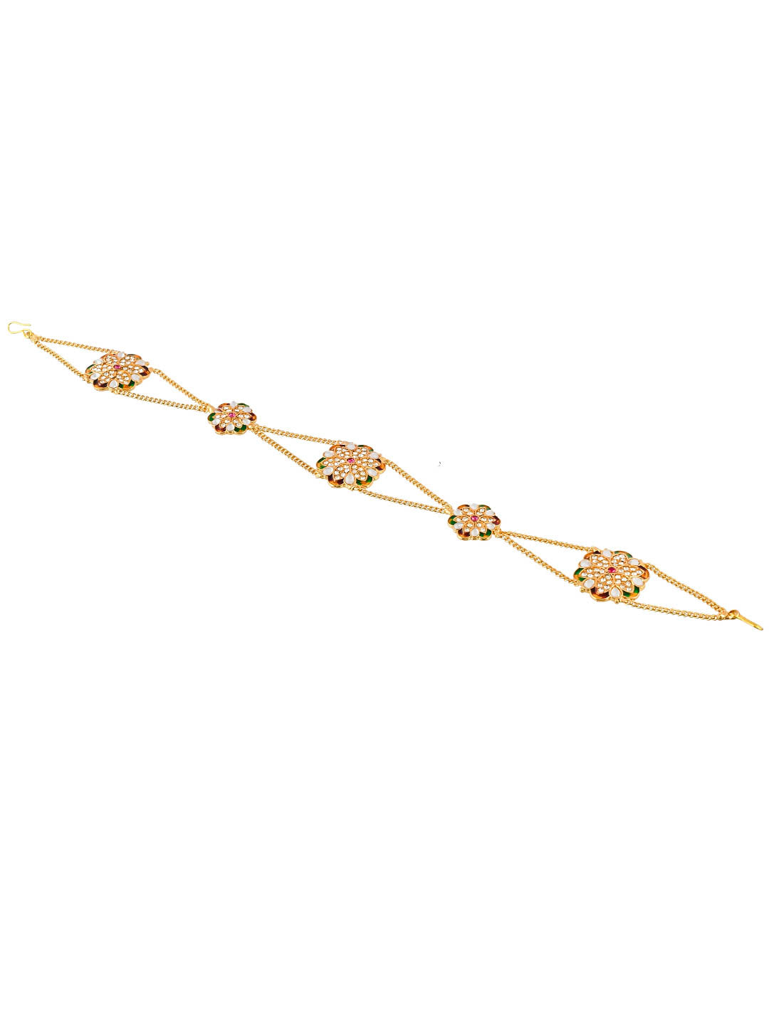 Gold plated Floral Sheeshpatti Headchain traditional Hairband