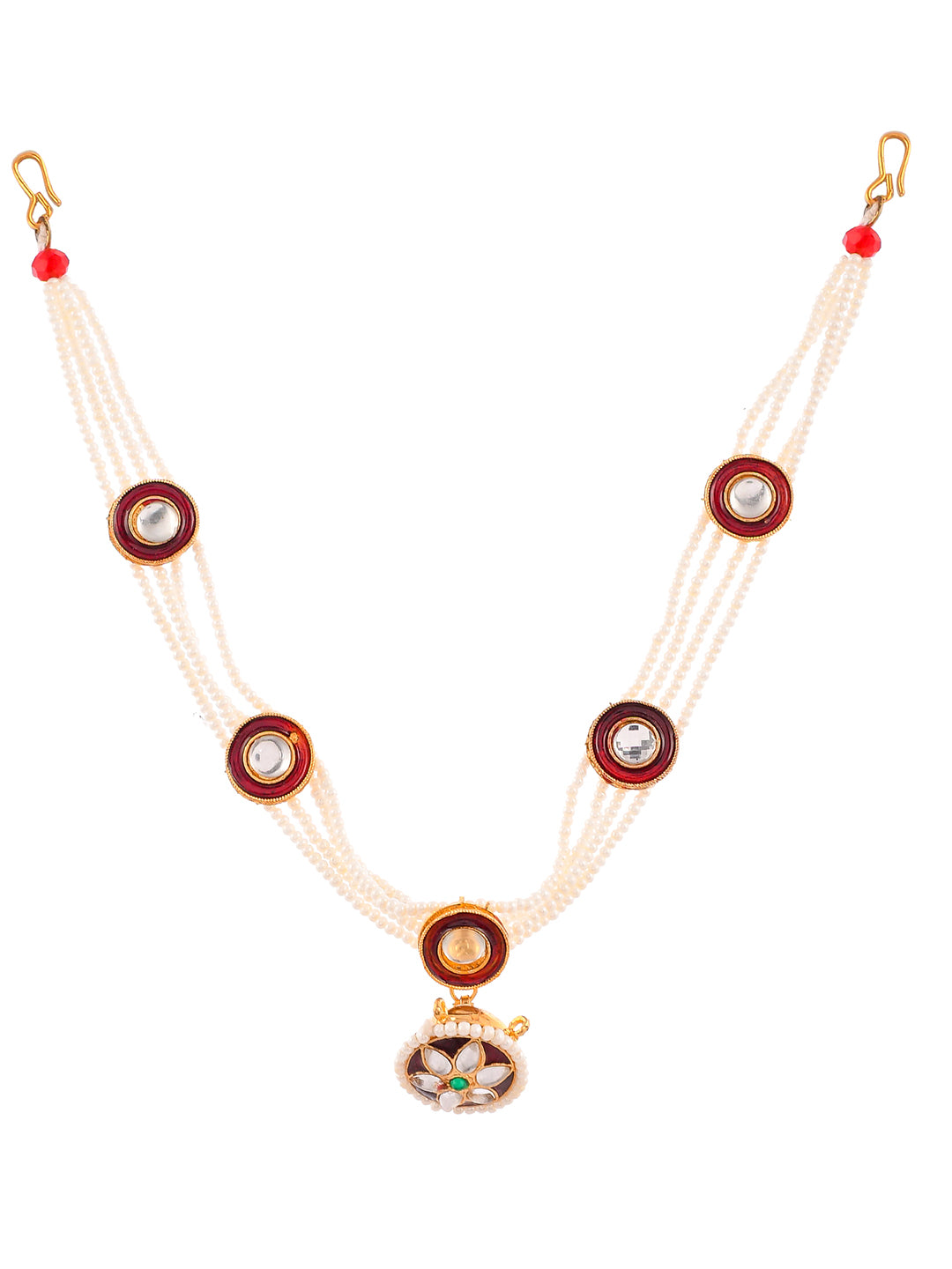 Kundan Pearl Mehri Borla Mathapatti headjewellery