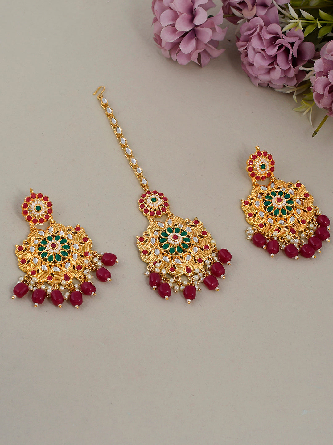 Traditional Indian Earrings Tops Wedding 18K Gold Plated Women Stud Ear  Jewelry | eBay