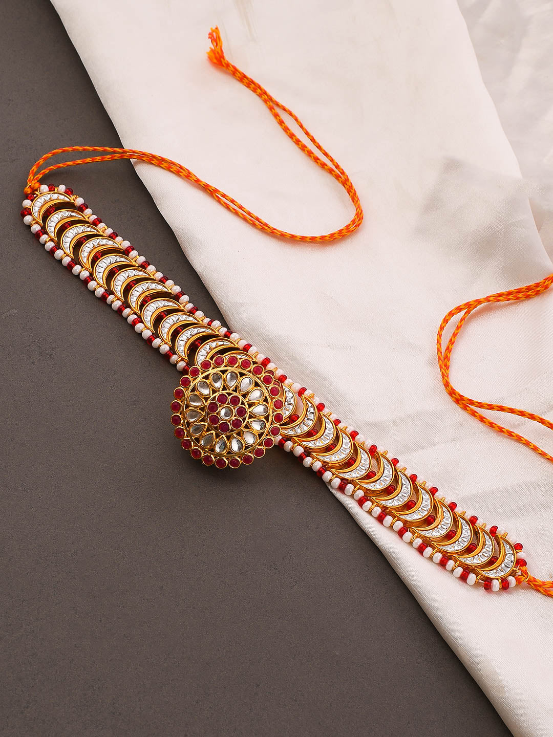 Royal Rajputi Headband Kundan Mathapatti With Borla for Women Online