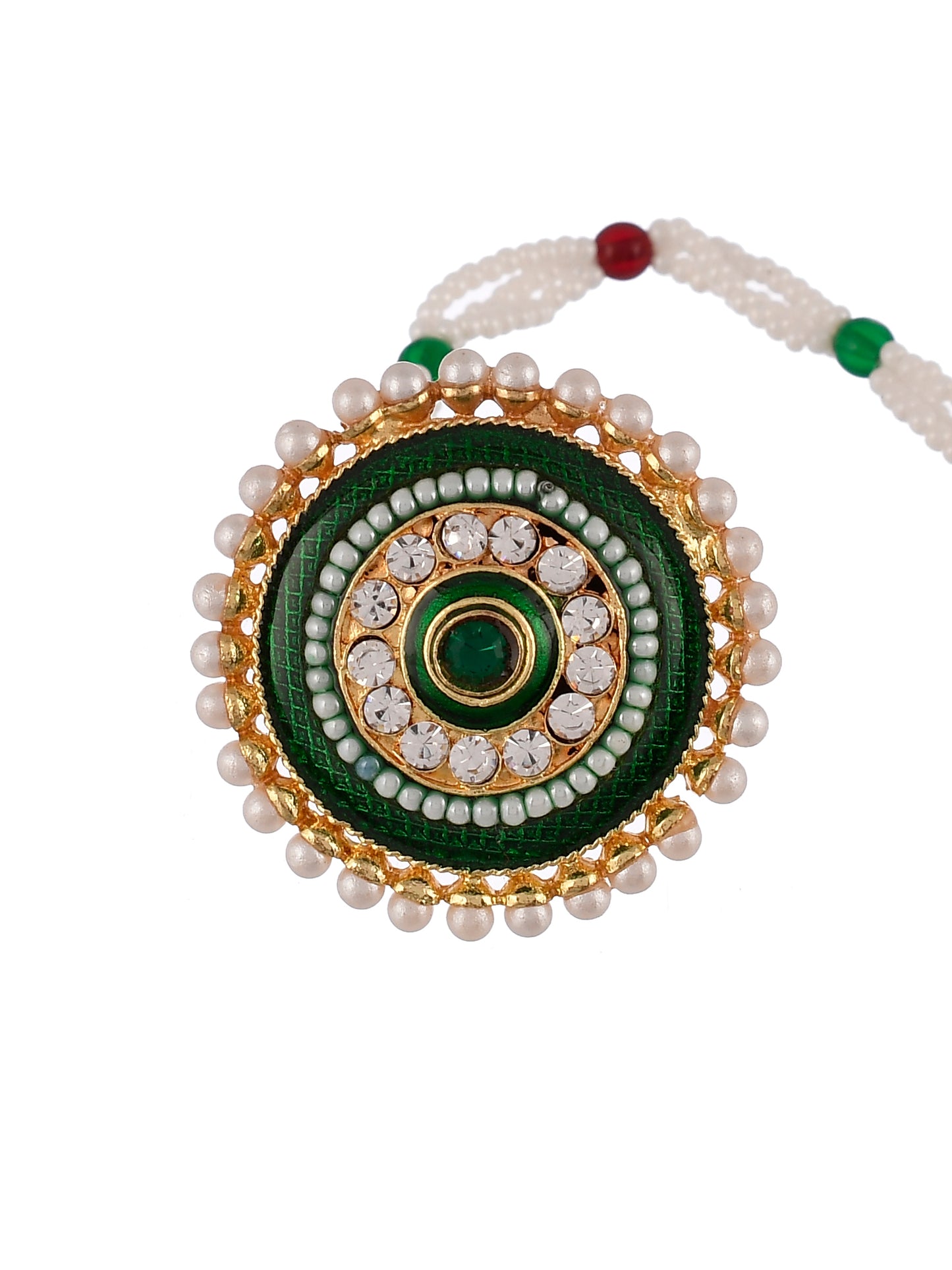 Ethnic Green Meenakari Borla Head Jewellery for Women
