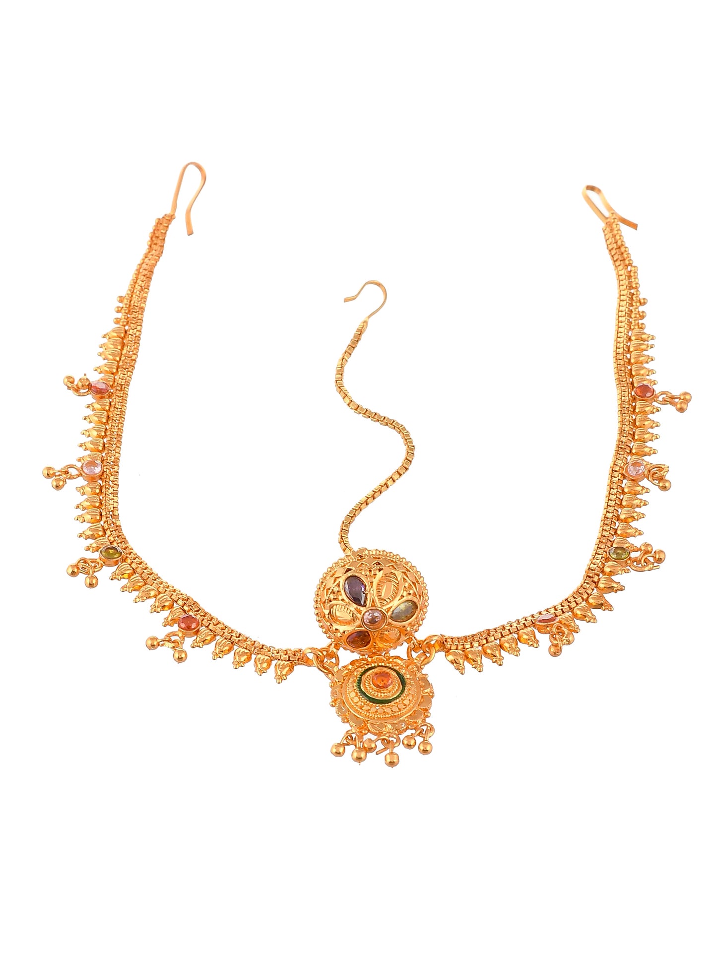 Gold Plated Traditional Borla Chain Head Jewellery