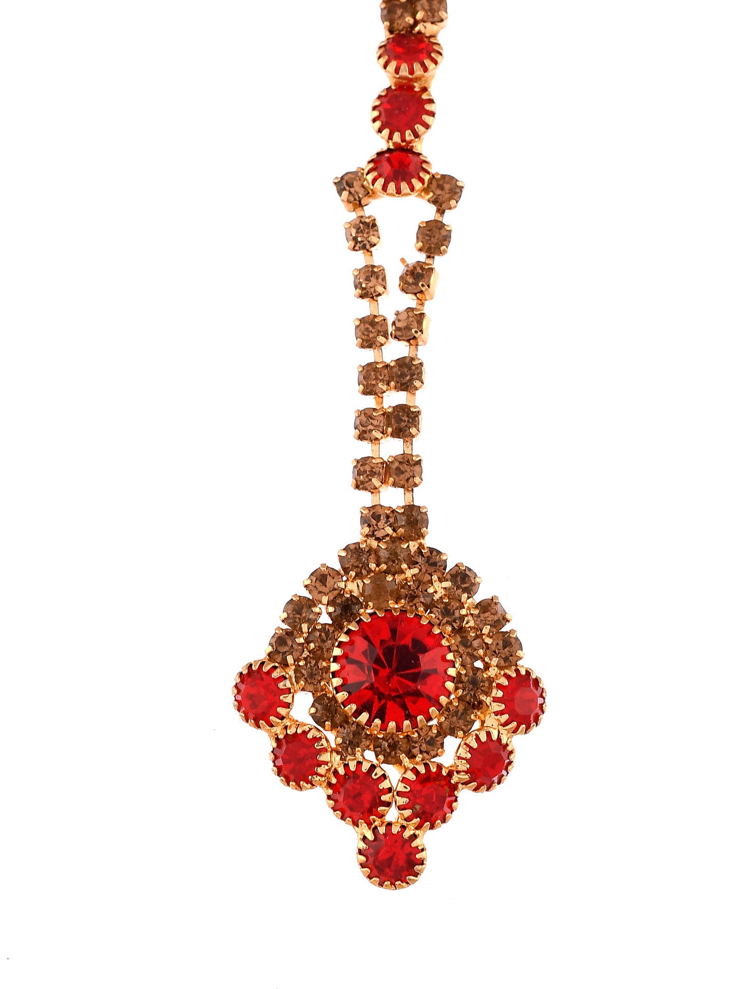 Traditional Red CZ Maangtikka Head Jewellery