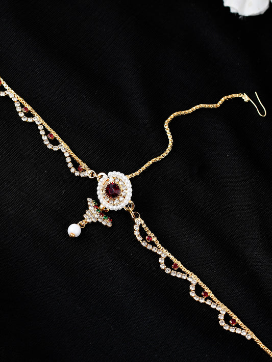 Traditional Gold Plated Mathapati Borla Head Jewellery