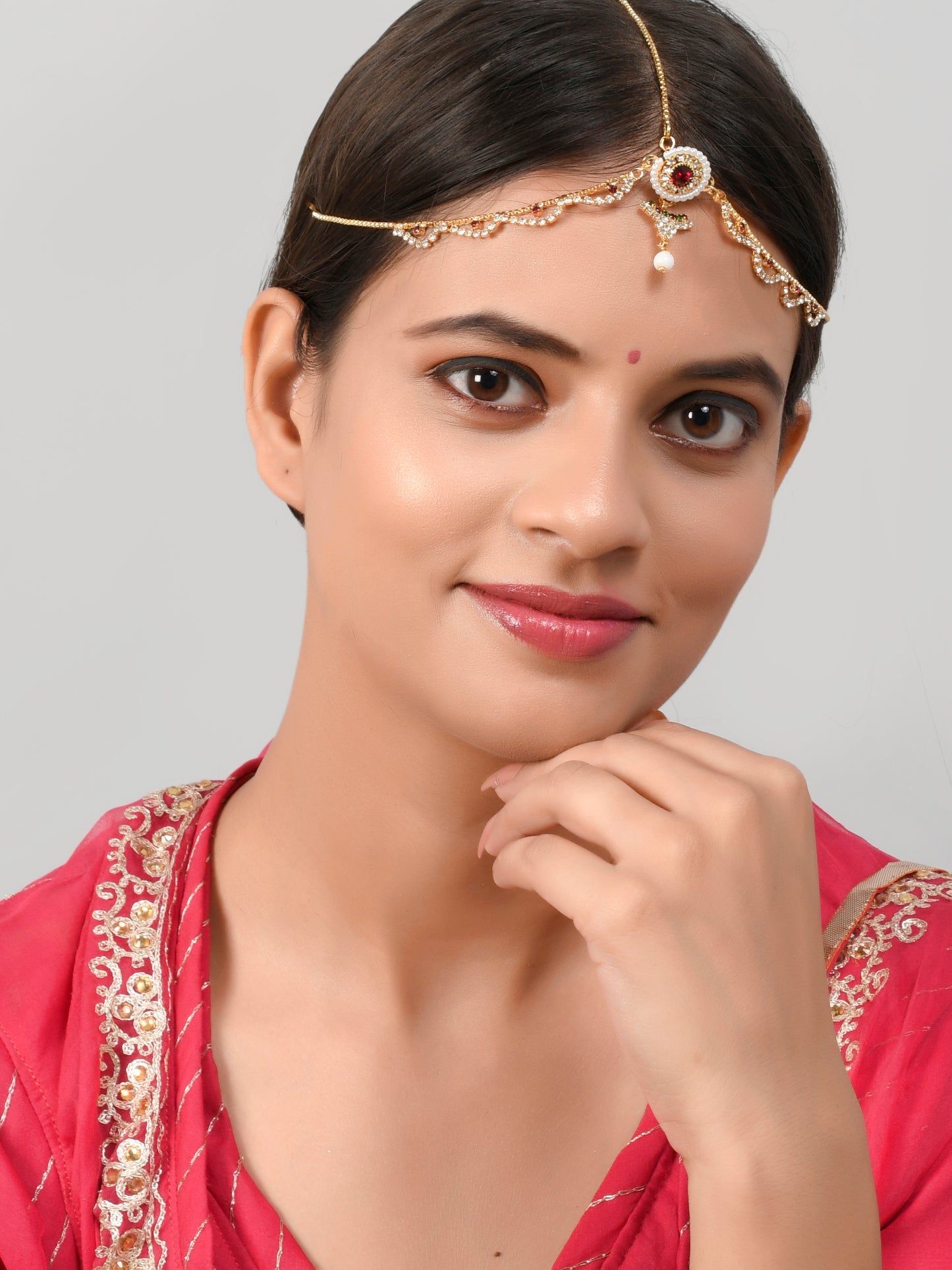 Traditional Gold Plated Mathapati Borla Head Jewellery