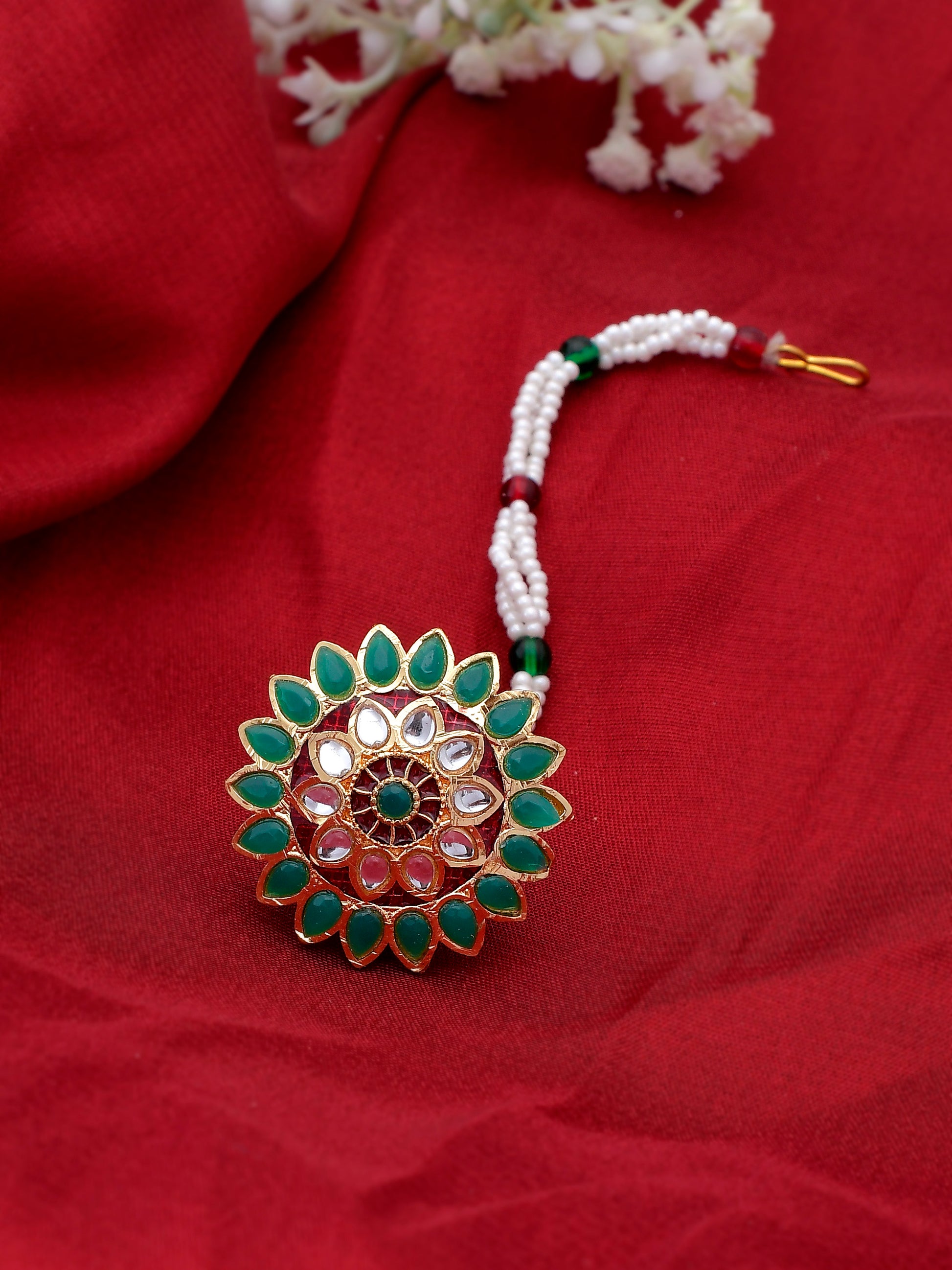 Rajputi Traditional Pearl Borla Head Jewellery for Women Online