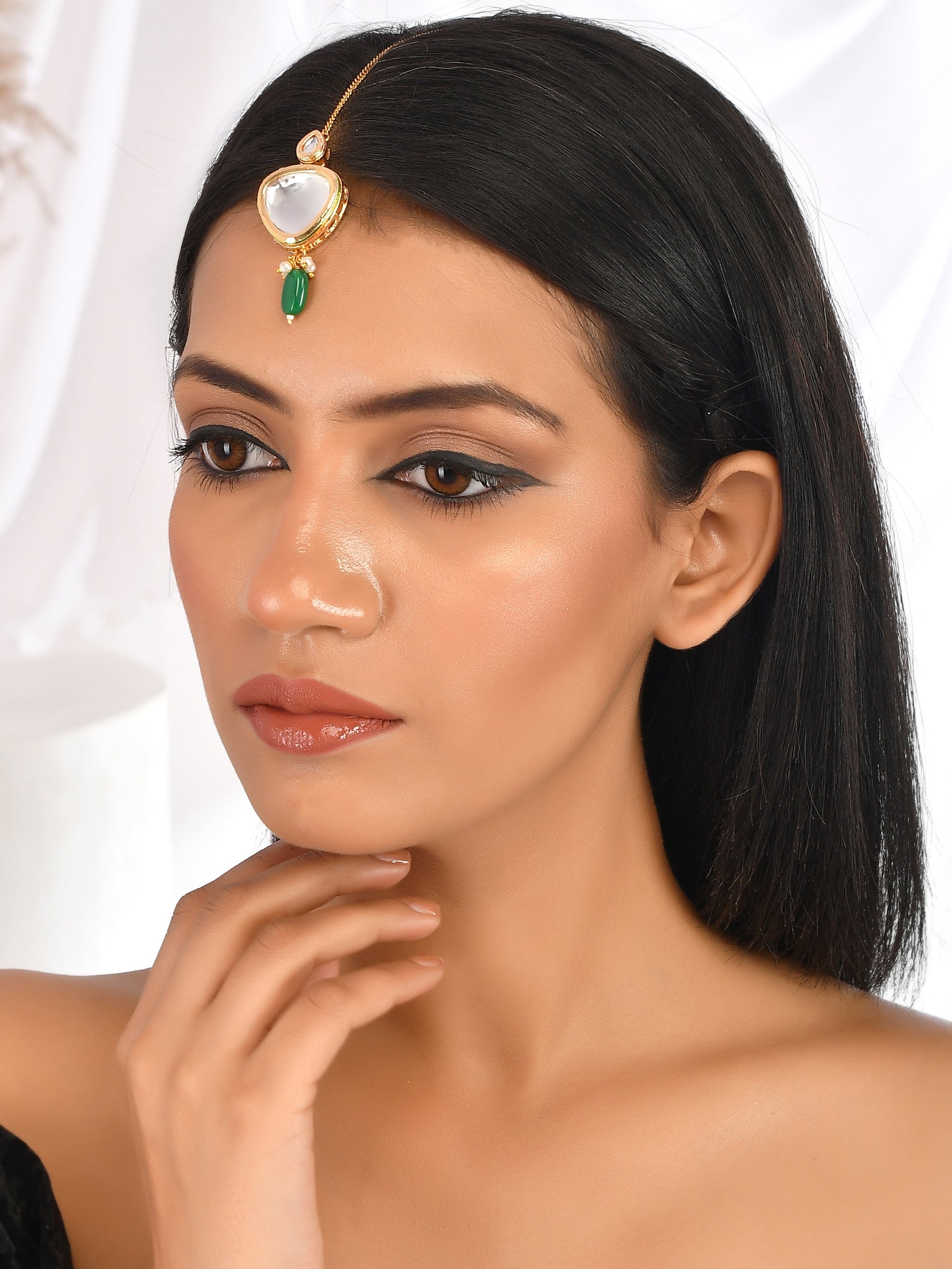 Classic Kundan Mangtika - Head Jewellery for Women Online