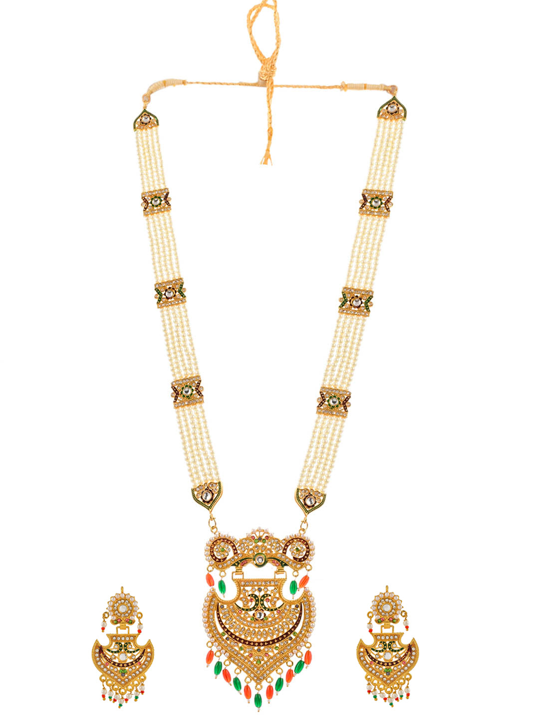 Gold Plated Ranihaar Pearl Jewellery Set
