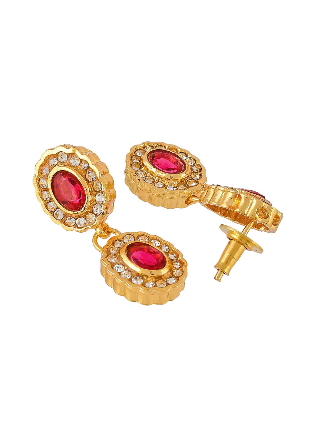 Gold Plated Ad Faux Ruby Jewellery Set