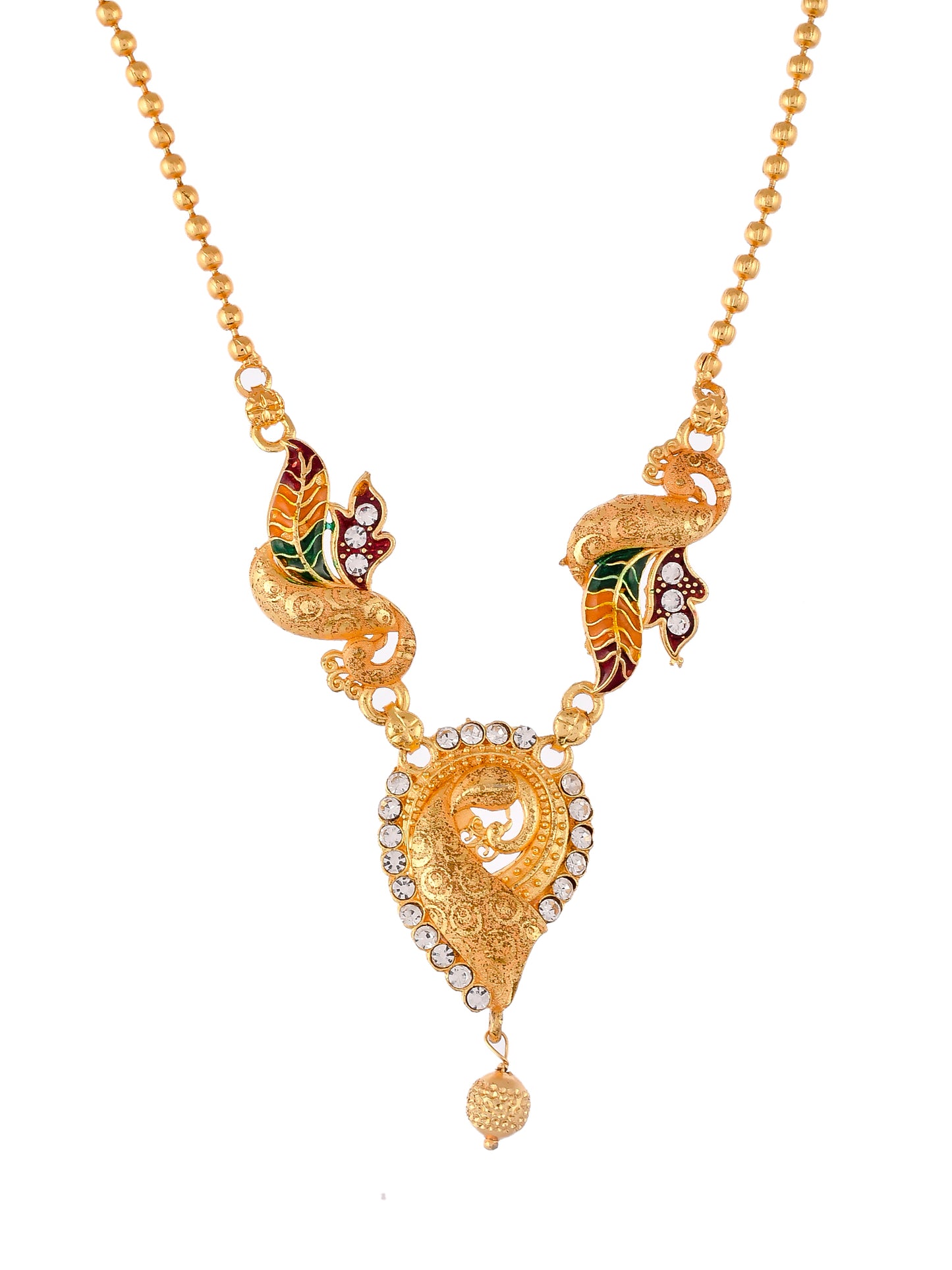 Designers Gold Plated Mayuri Jewellery Set