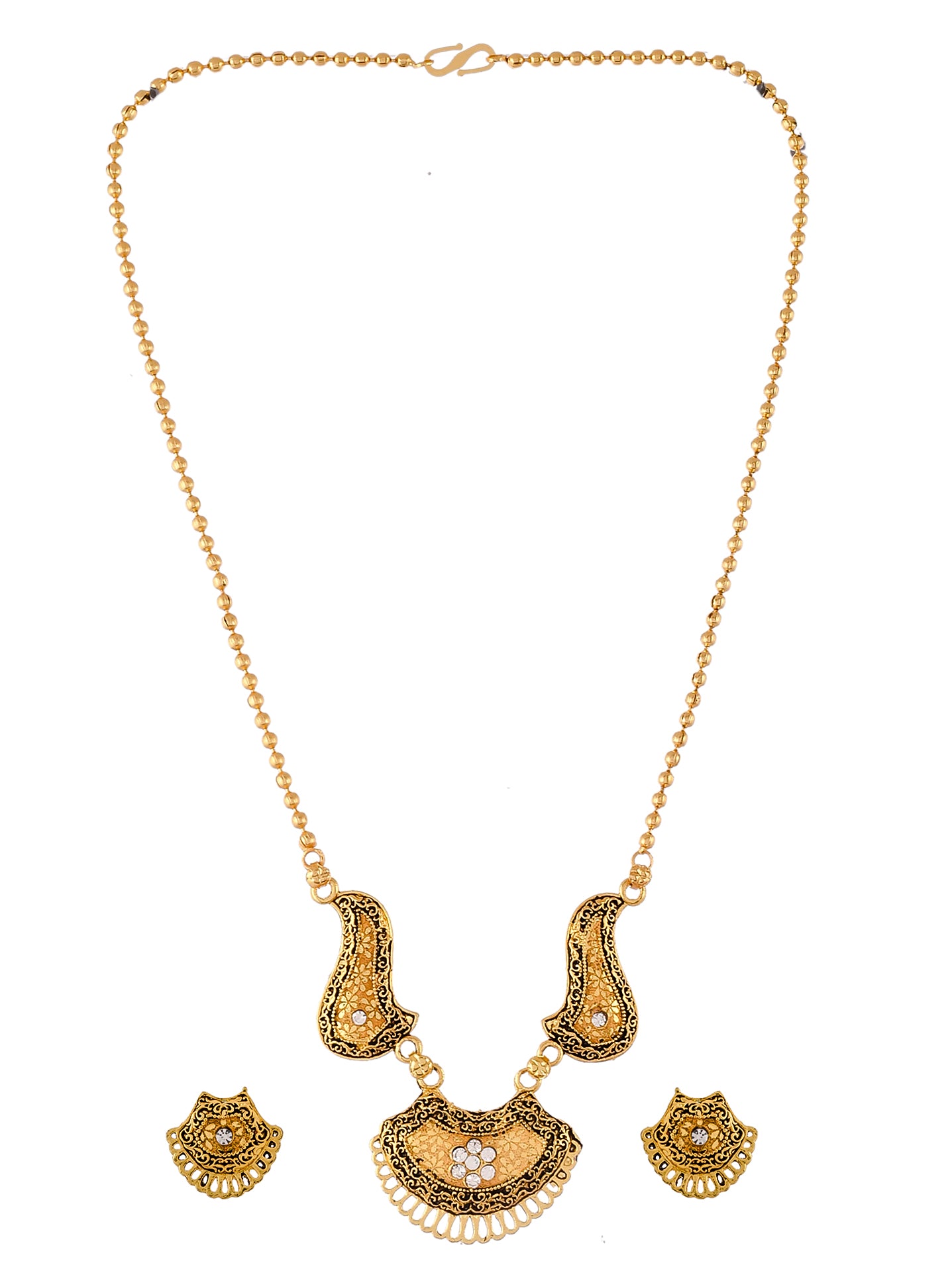 Oxidised Gold Tone Hansa Jewellery Set