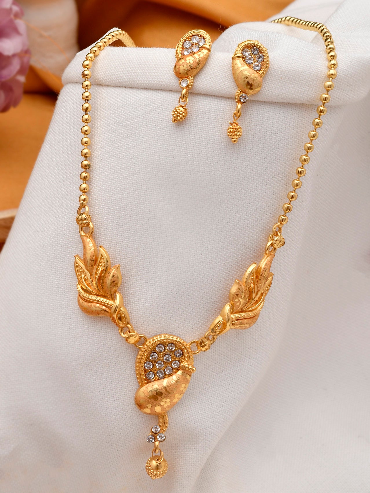 Gold Plated Leaf Jewellery Sets for Women Online