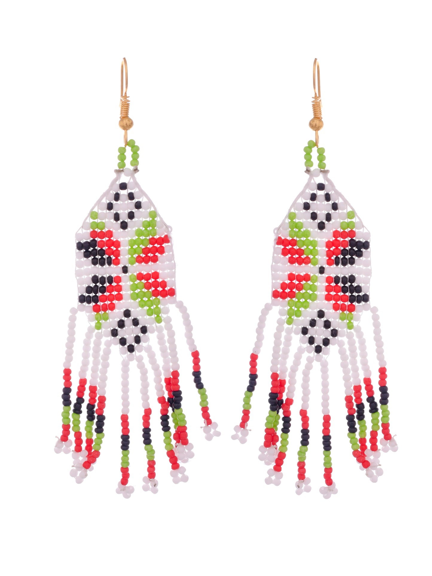 Silver Plated Multi Colored Hand Woven Layered Taselled Boho Jewellery Set