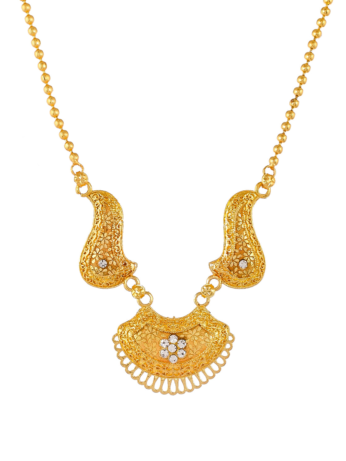 Golden Long Pendant Necklace Set