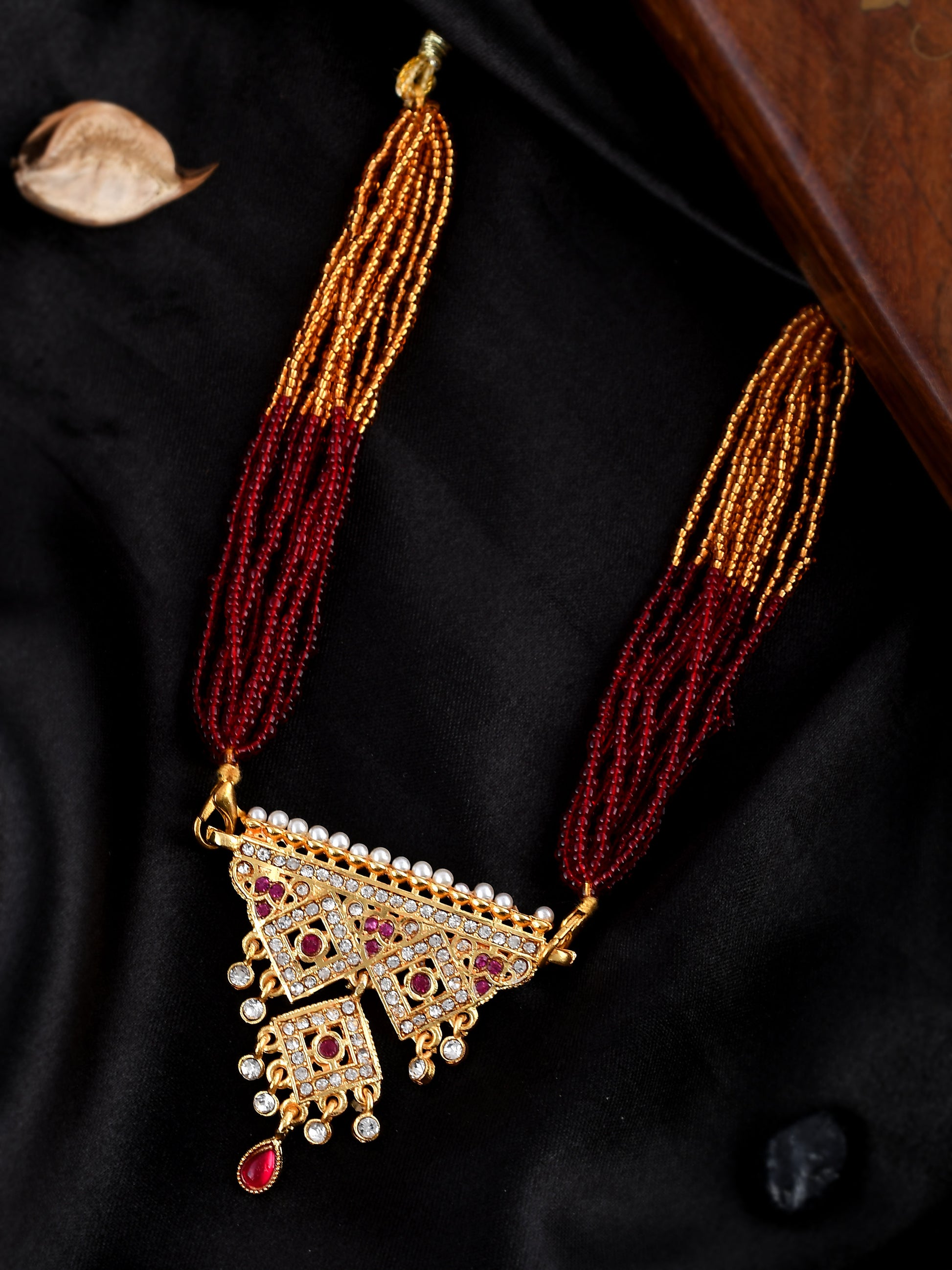Gold Plated Ethnic Layered Long Gold Plated Necklaces for Women Online