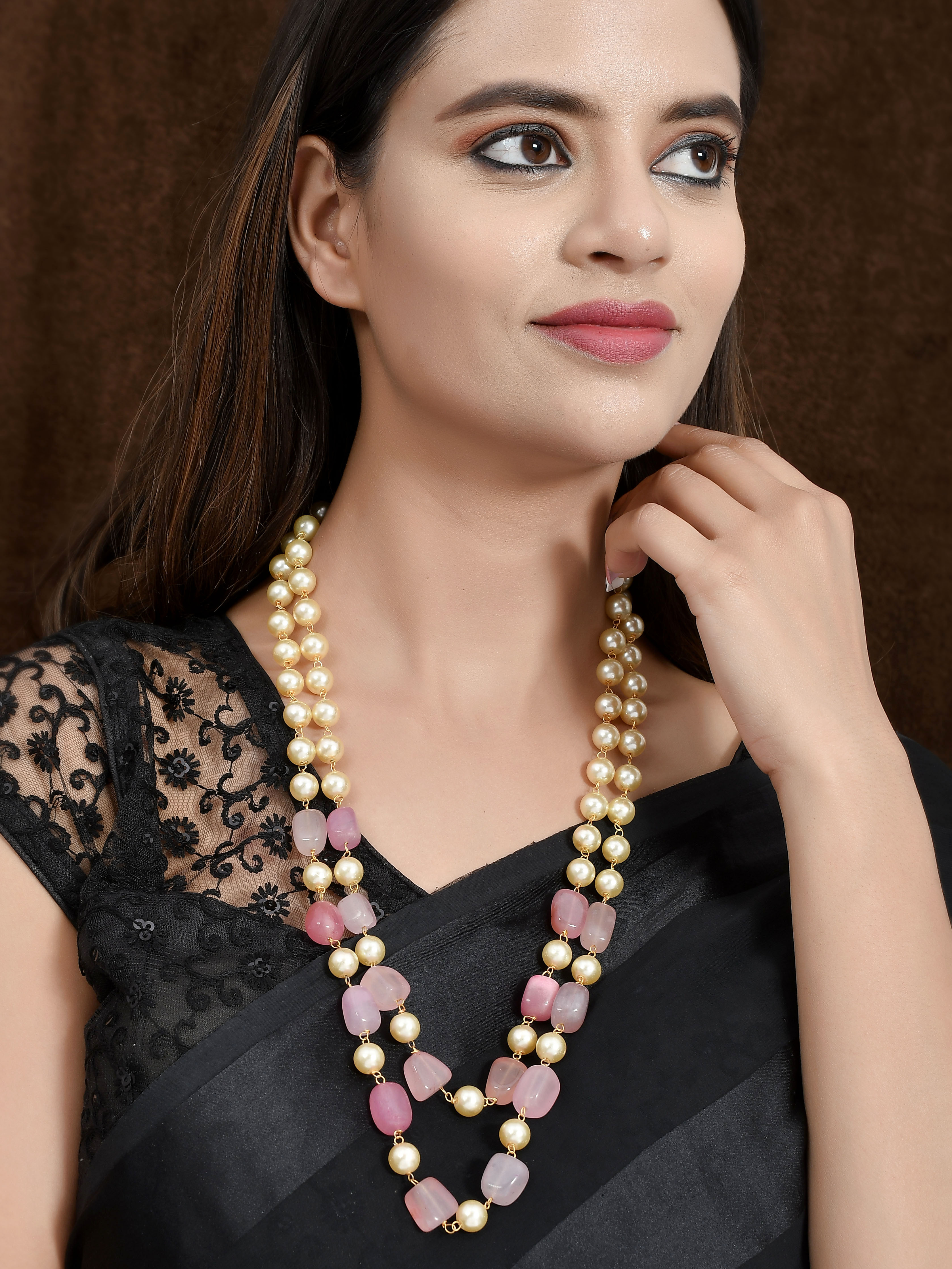 Buy Multi Color Pearl Manufactured Beaded Necklace by Anaash Online at Aza  Fashions.