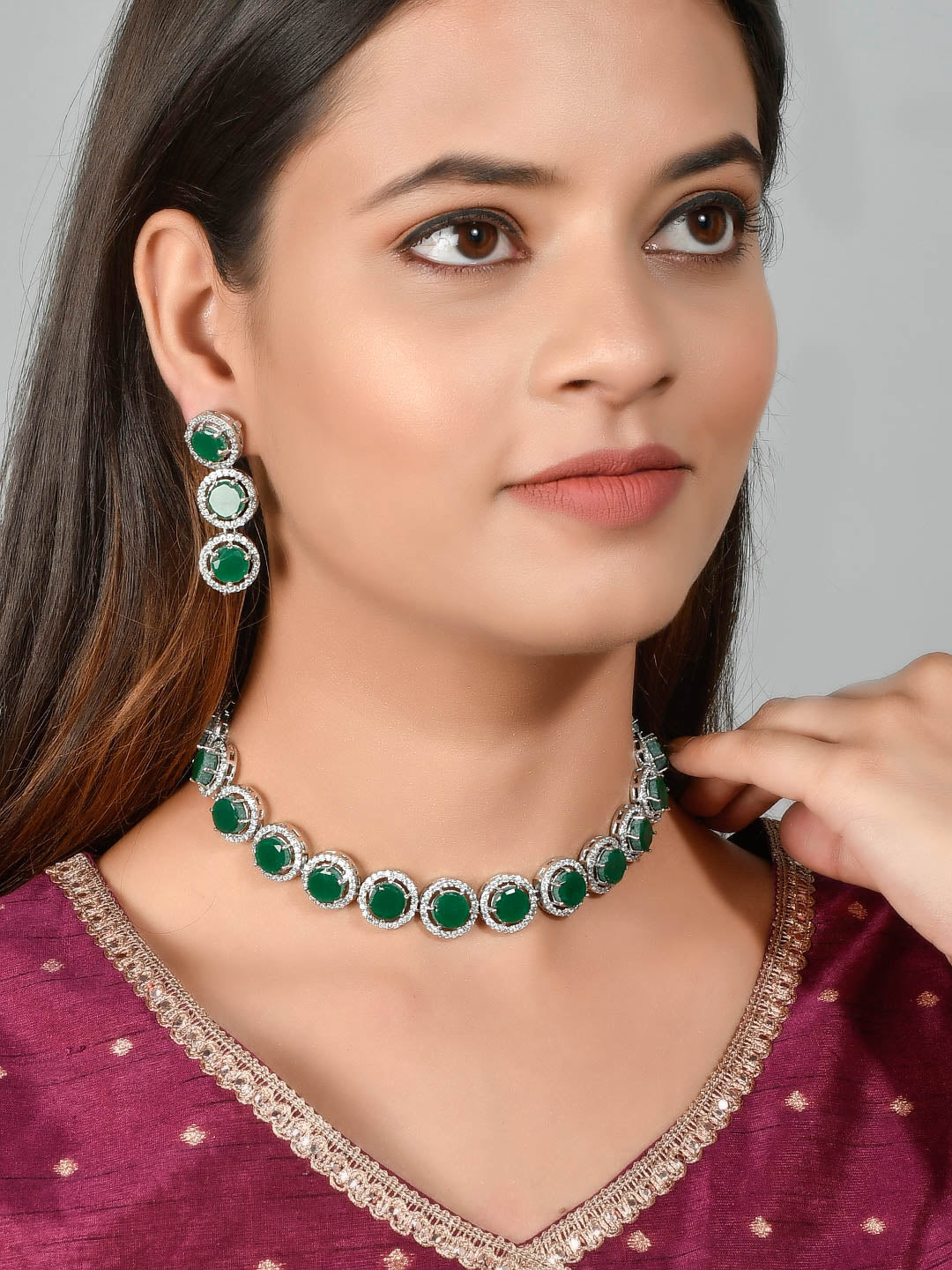 Emerald Green Ad Jewellery Sets for Women Online