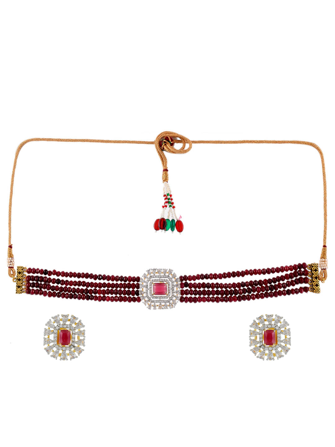 Red Onyx Choker Jewellery Set
