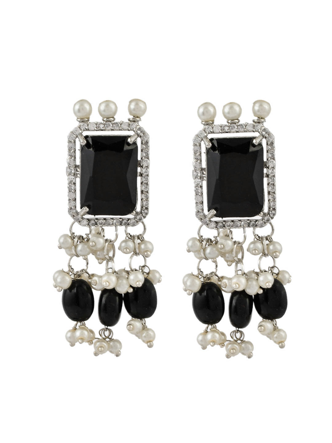 Black Onyx And Pearl Choker Jewellery Set For Wedding