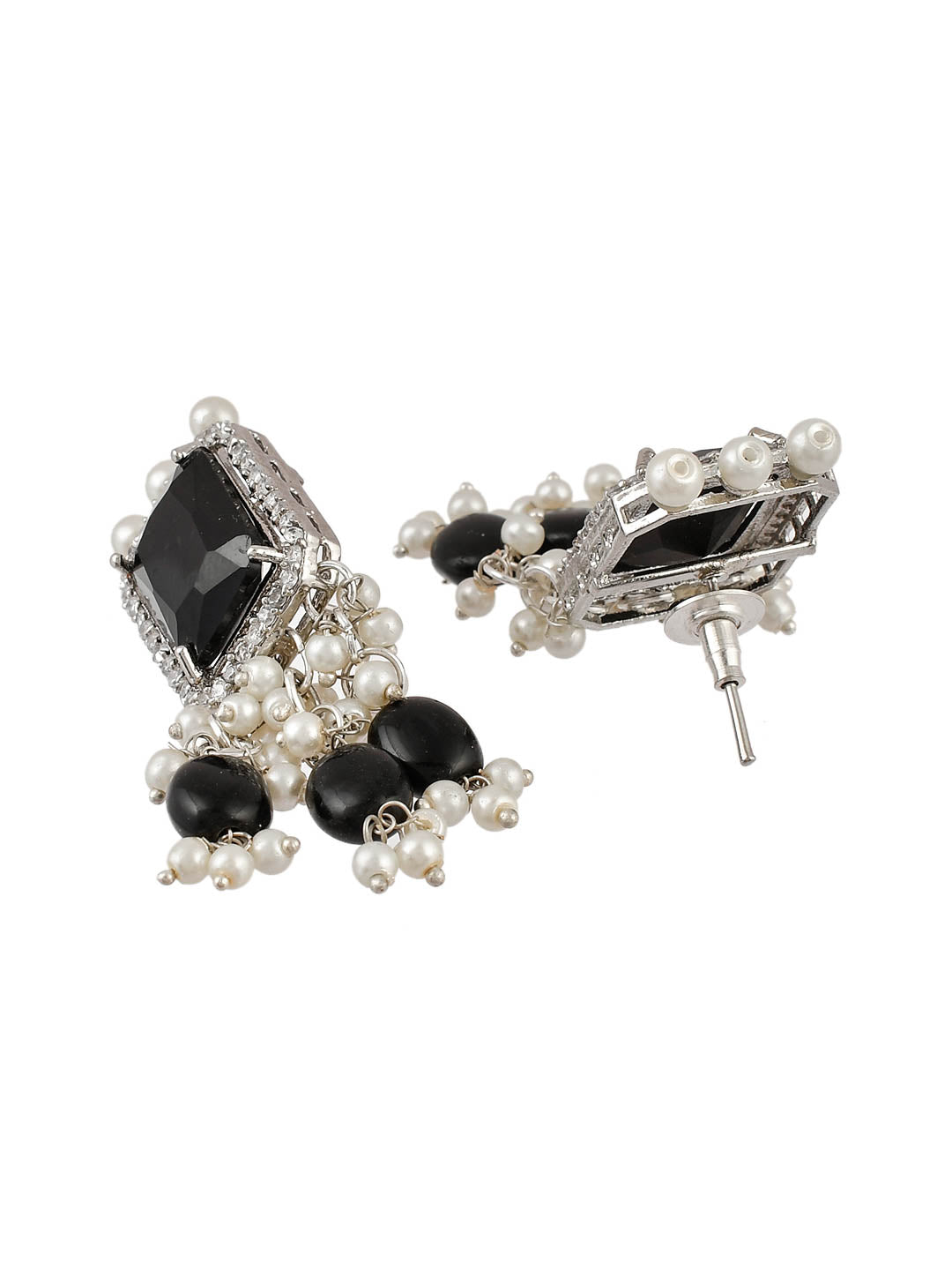 Kundan Black Stone Necklace earrings ring bracelet combo set | Fusion Vogue