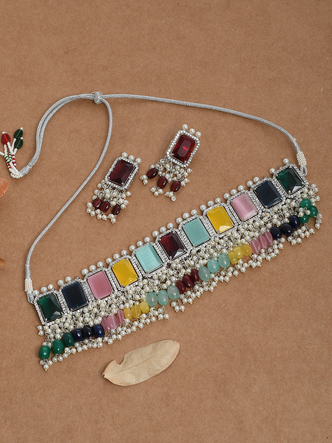 Multicolor Pearl Choker Jewellery Sets for Women Online