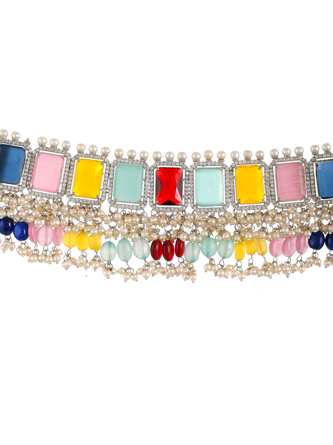 Multicolor Pearl Choker Jewellery Set