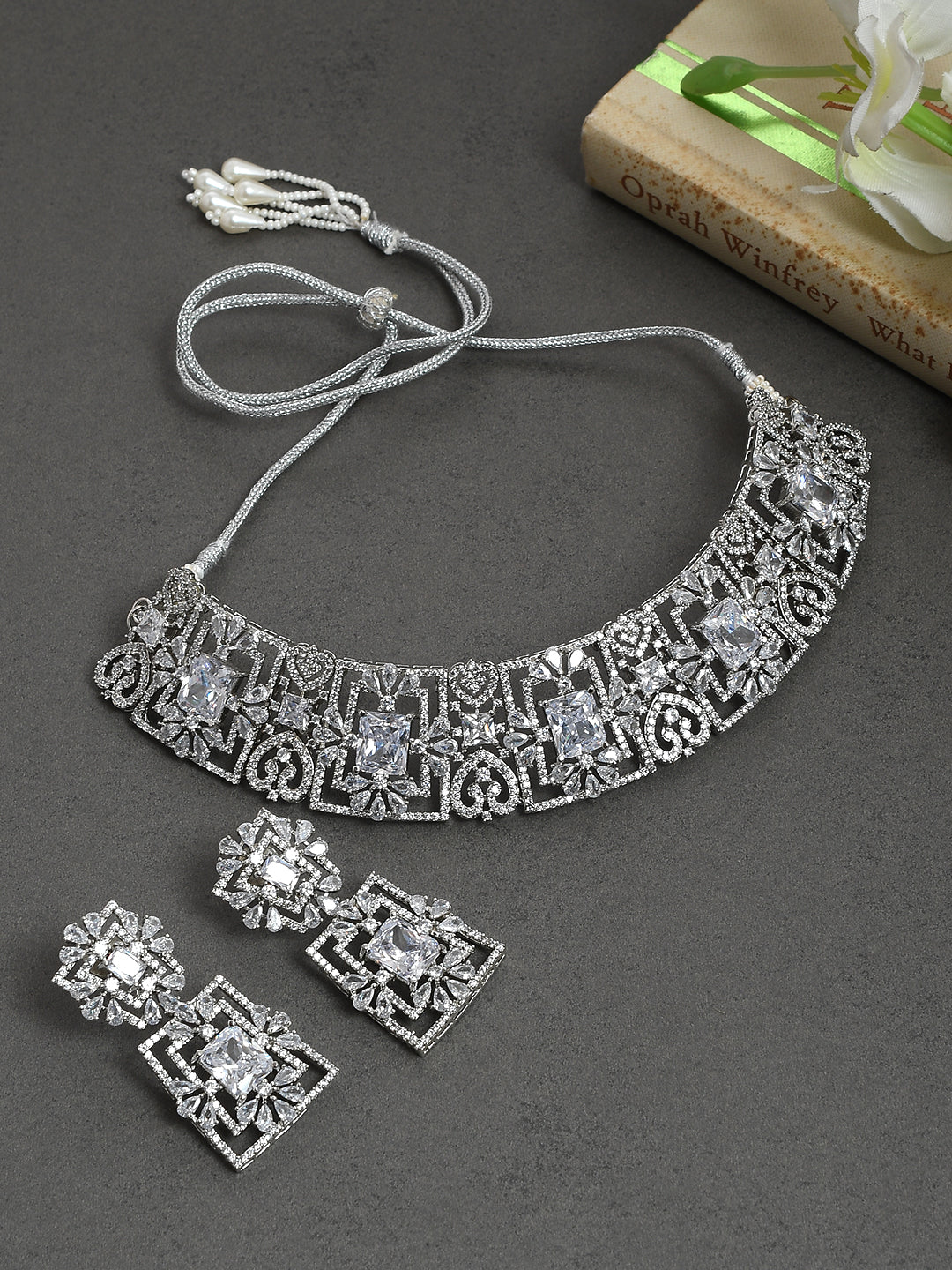 American Diamond Bridal Choker Jewellery Set
