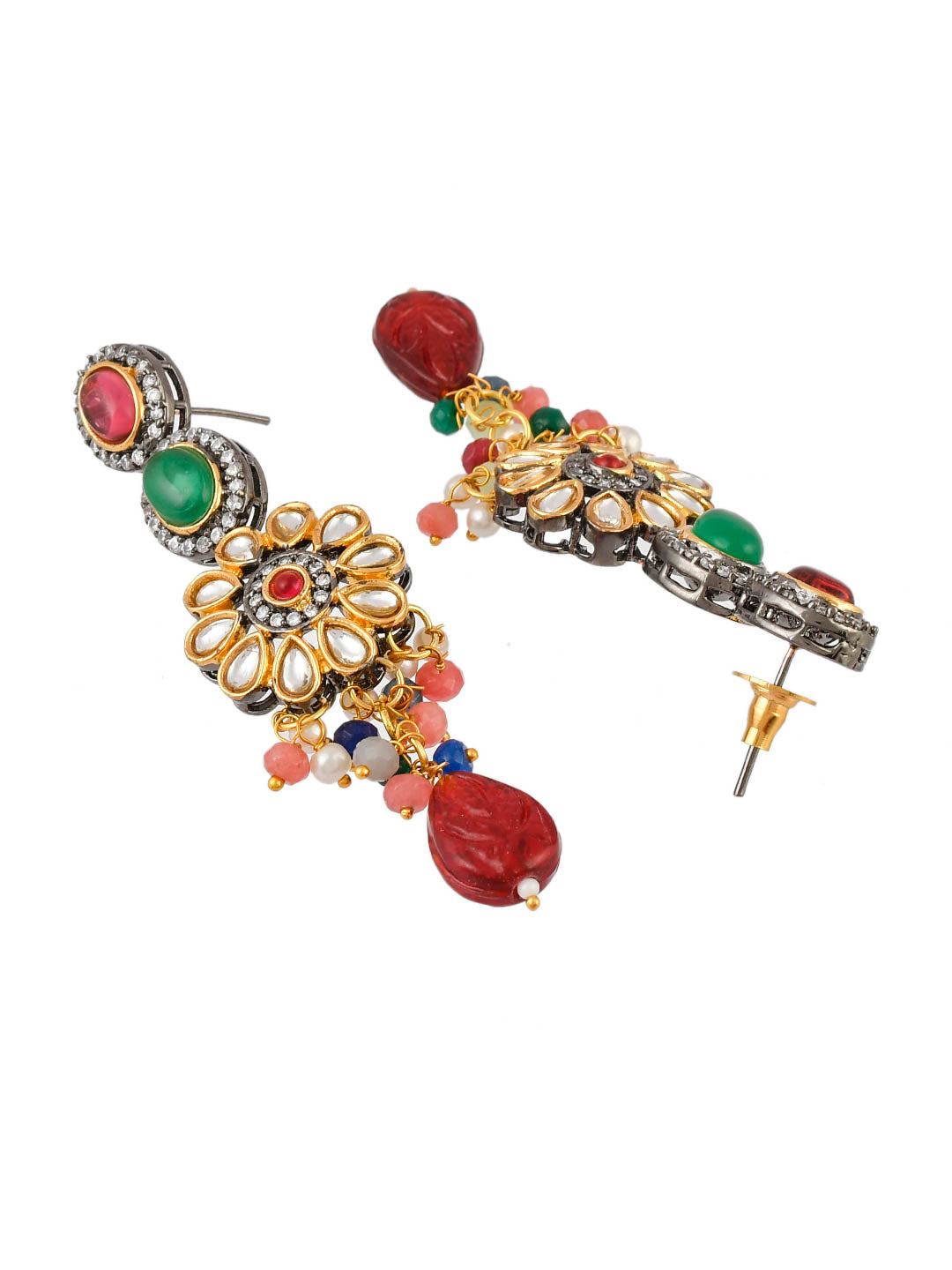 Kundan Multicolor A D Layered Jewellery Set