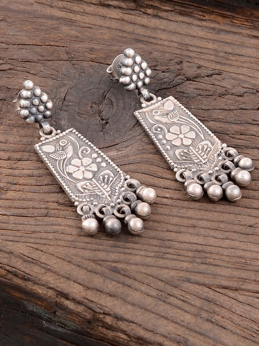 Sterling Silver Oxidised Dangler Earrings