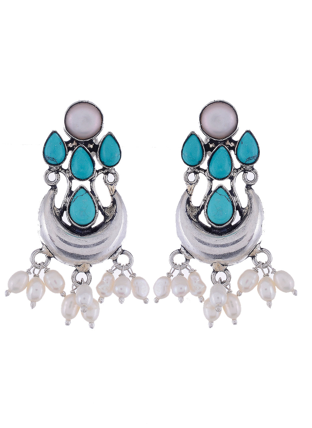 Sterling Silver Turquoise Crescent Moon Earrings for Women Online
