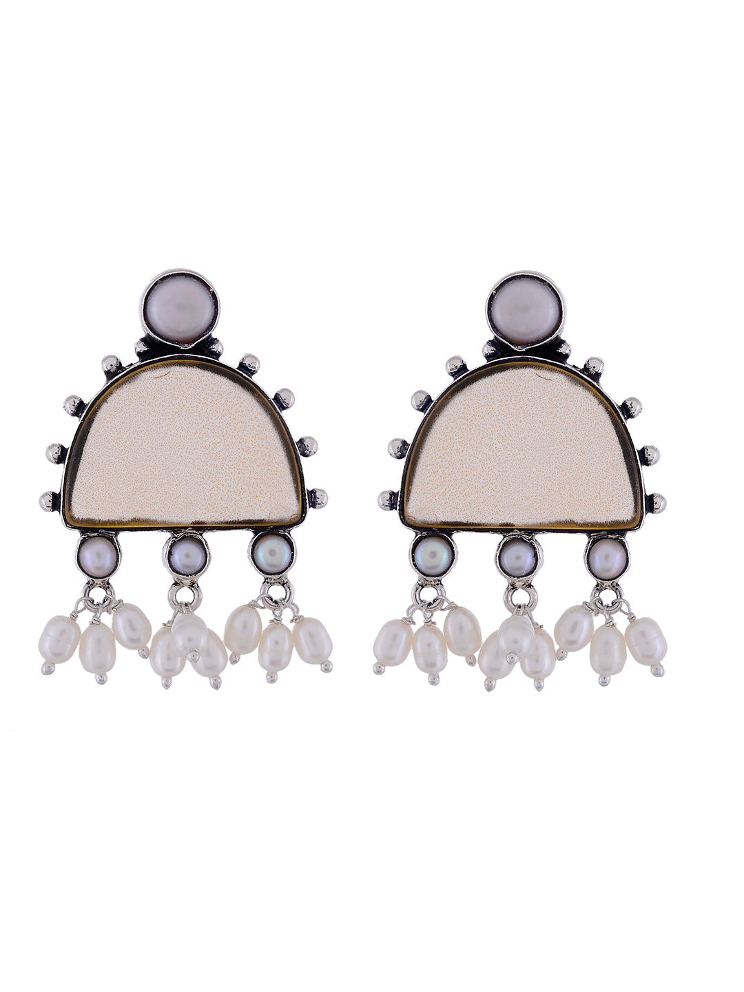 Sterling Silver Oxidised Contemporary Drop Earrings for Women Online