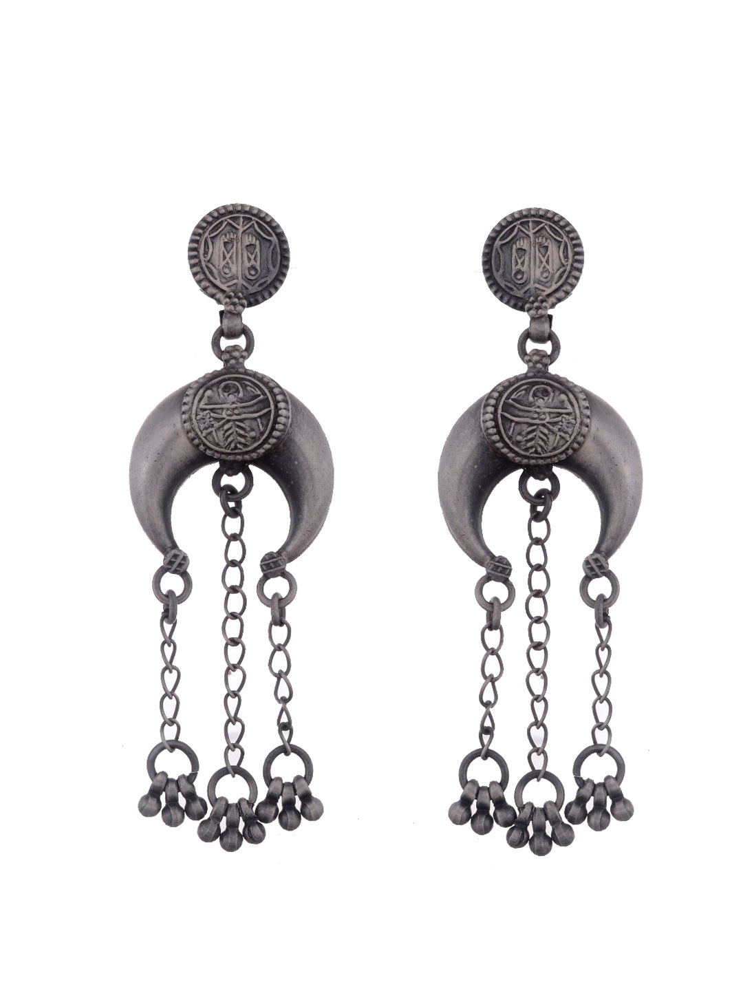 92 5 Sterling Silver Drop Earrings With Oxidised Silver Plating