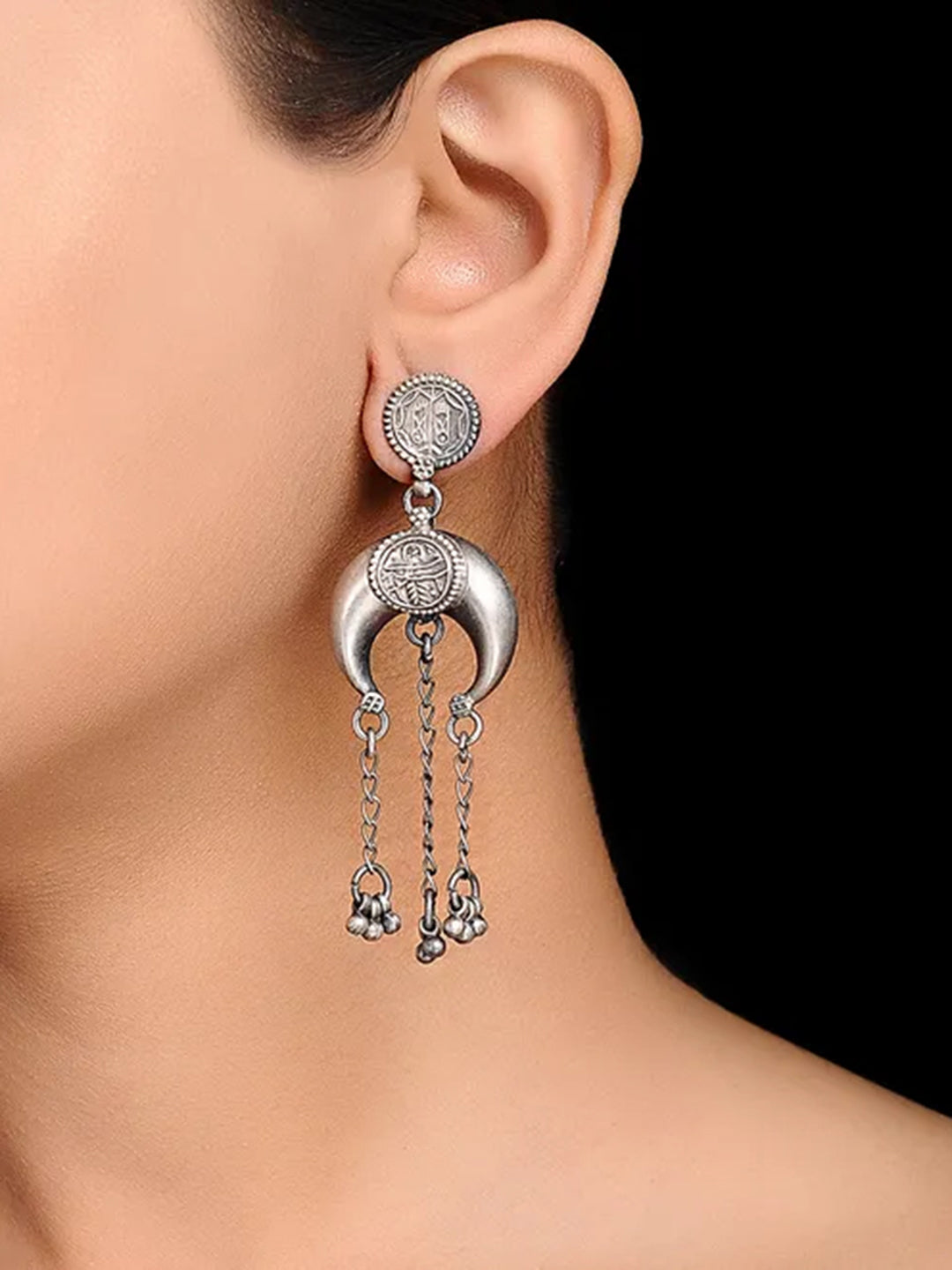 Goddess Lakshmi Paduka 925 Sterling Silver Drop Earrings for Women Online