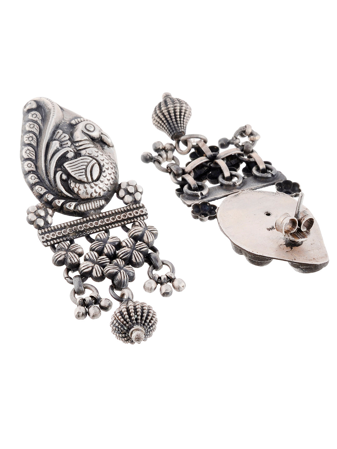 Traditional Oriental Sterling Silver Earrings