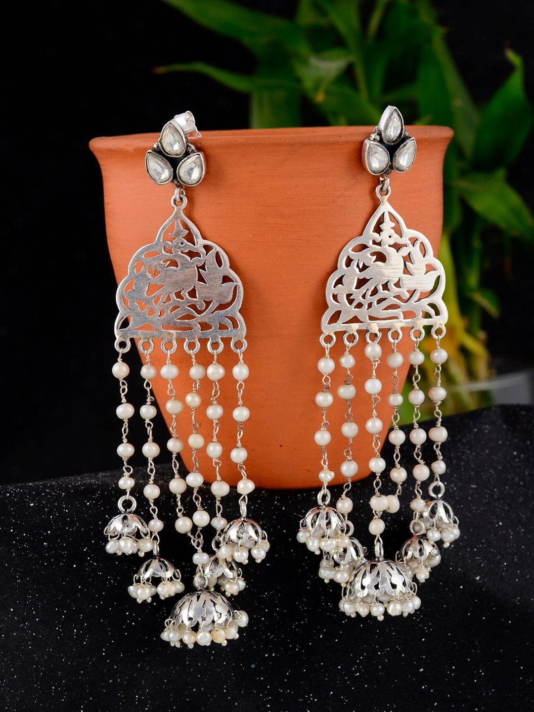 Sterling Silver Multiple Jhumka Earrings for Women Online