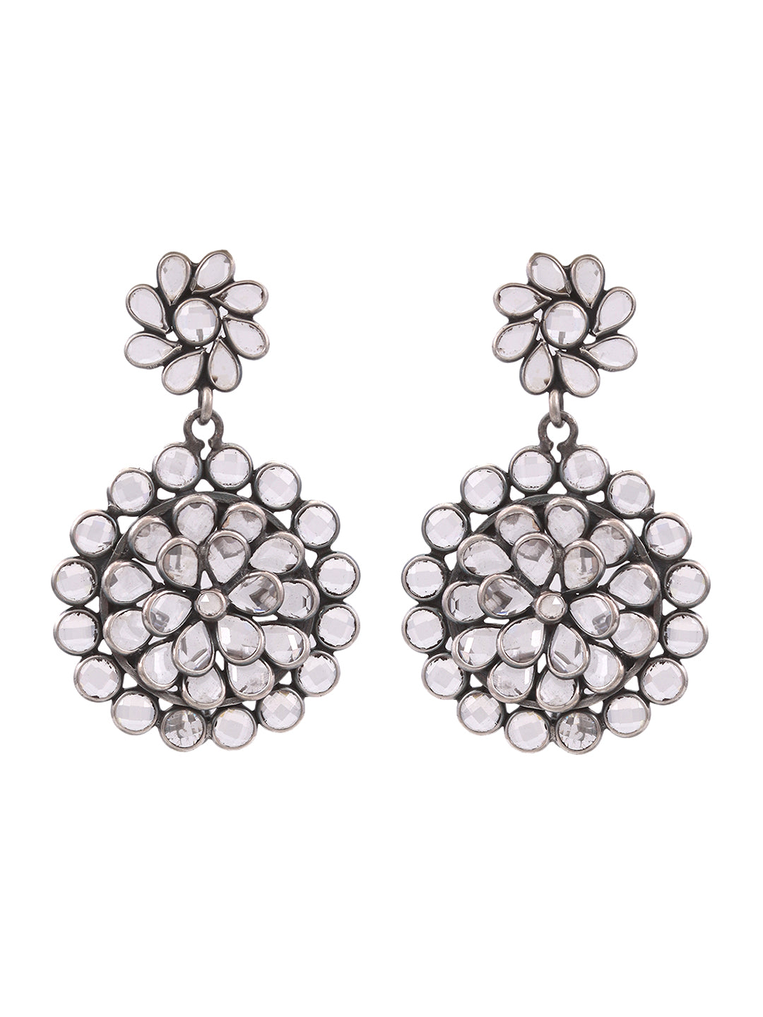 Women Silver Toned Fashionable Drop Earrings