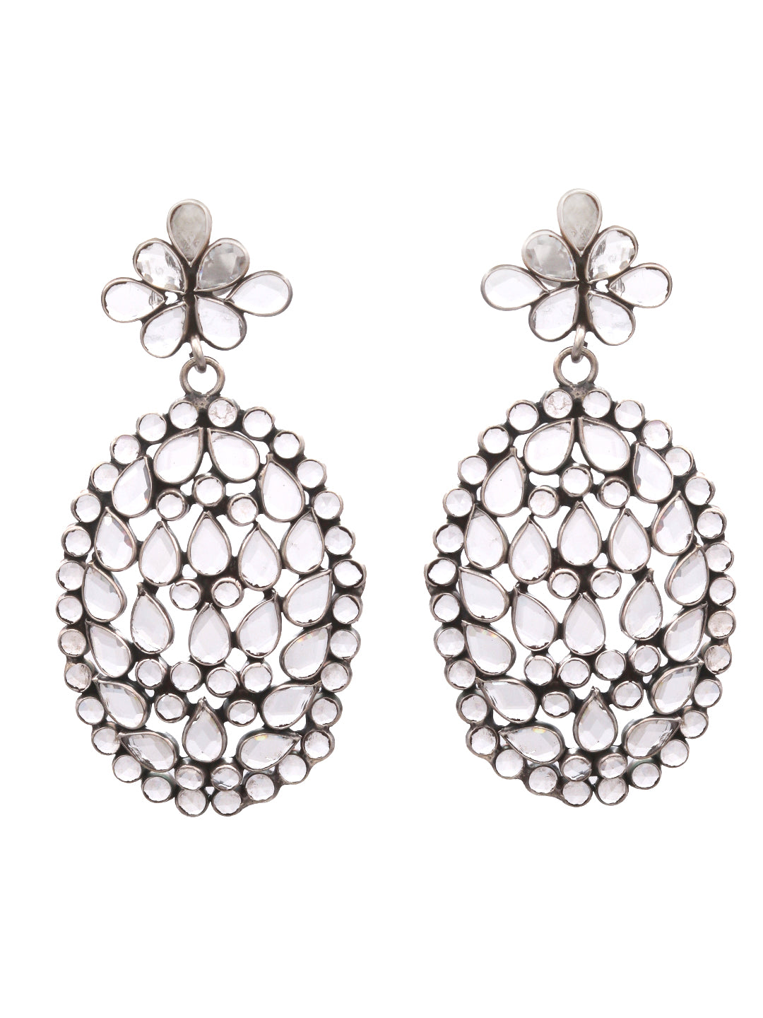 Classic Drop Earrings With Silver Plating