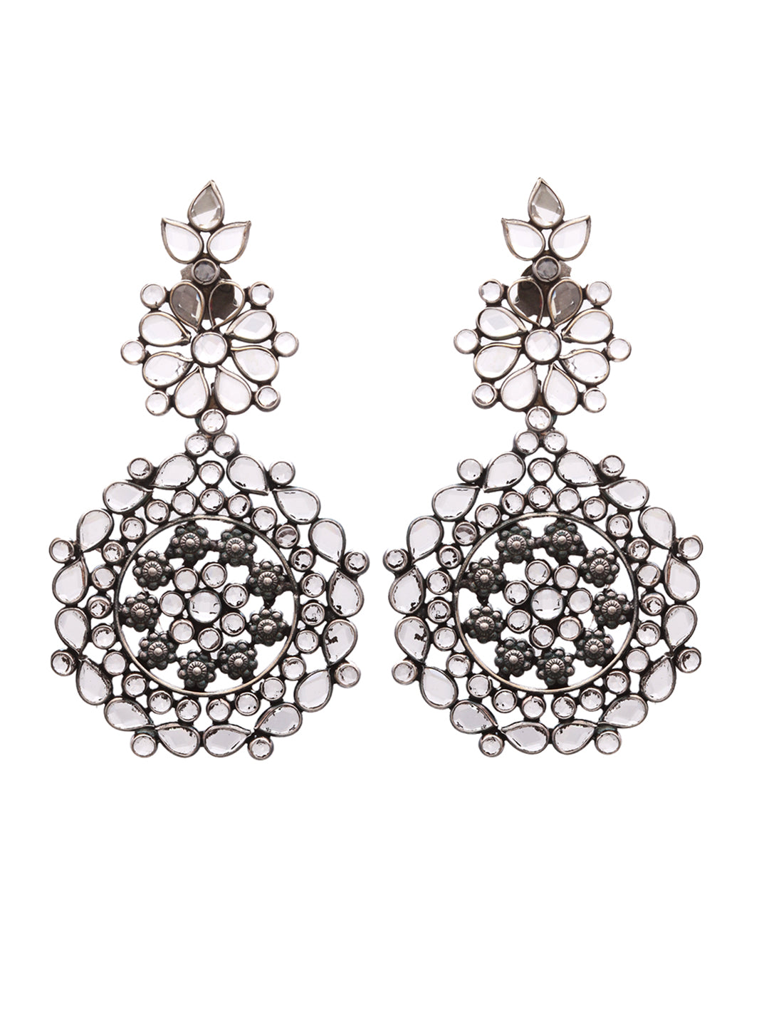 Sterling Silver Floral Crystal Earrings for Women Online