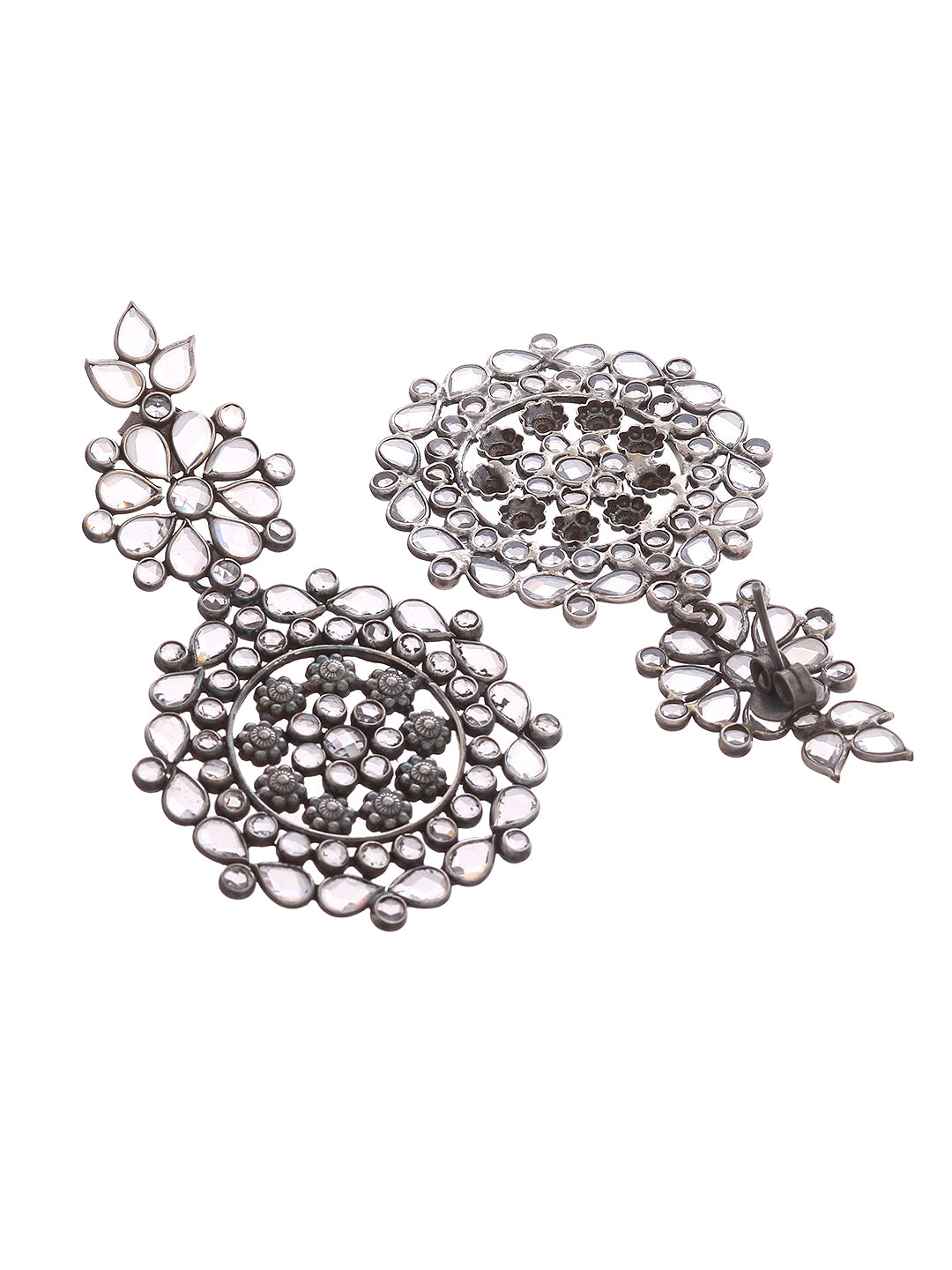 Silver Plated Floral Drop Earrings