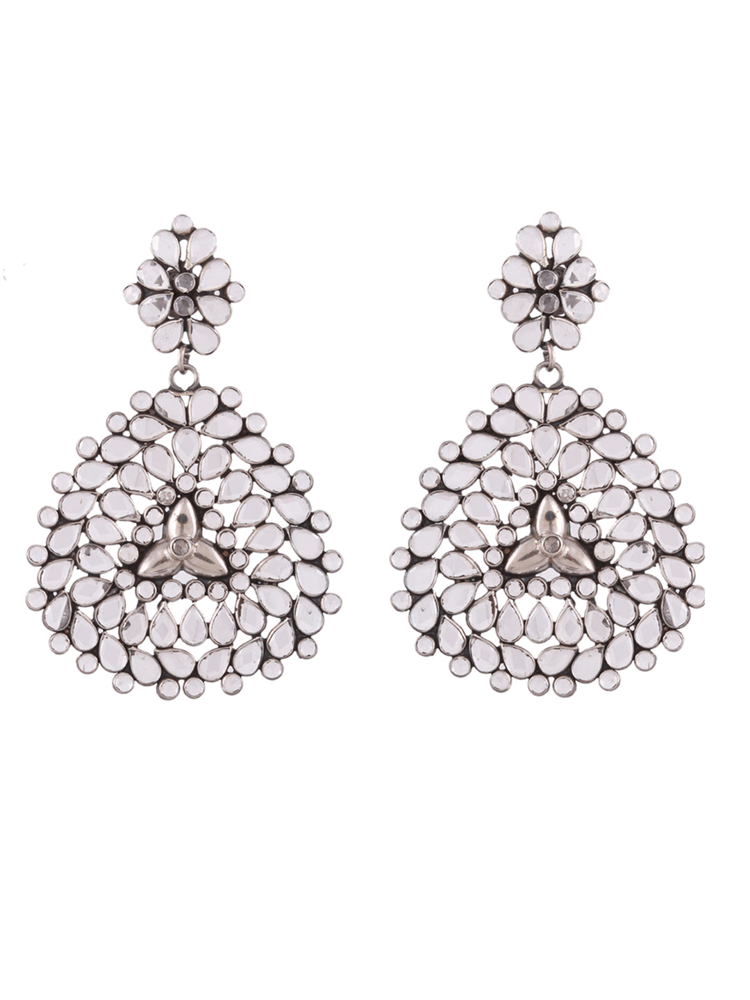 Buy Stylish Stud Earrings Online in India - MirrorWhite 925 Silver Earrings