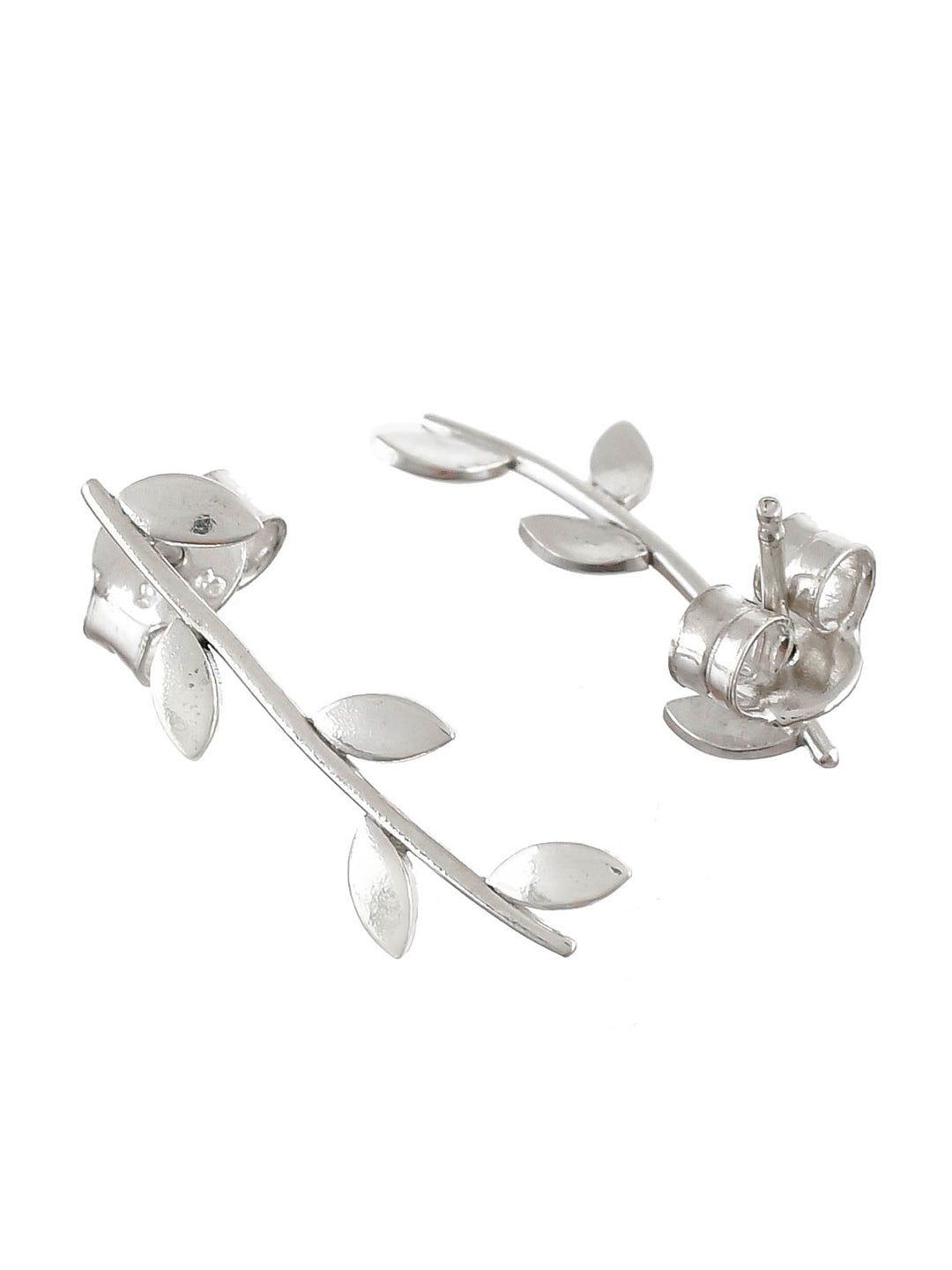 Minimalist Daily Wear Sterling Silver Leaf Studs Earring For Girls